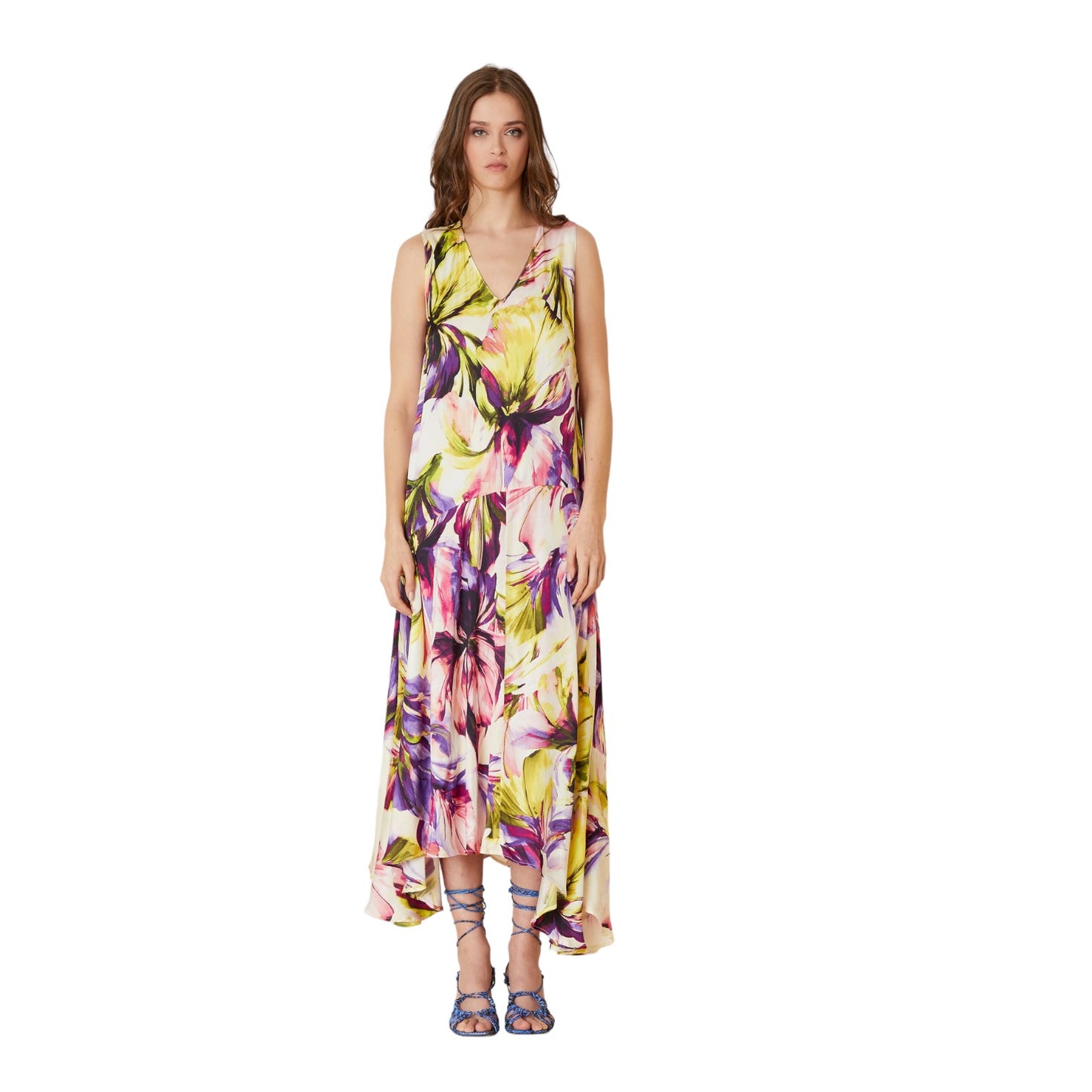Vestito Donna Manila Grace Midi Asimmetrico S3JA296VS