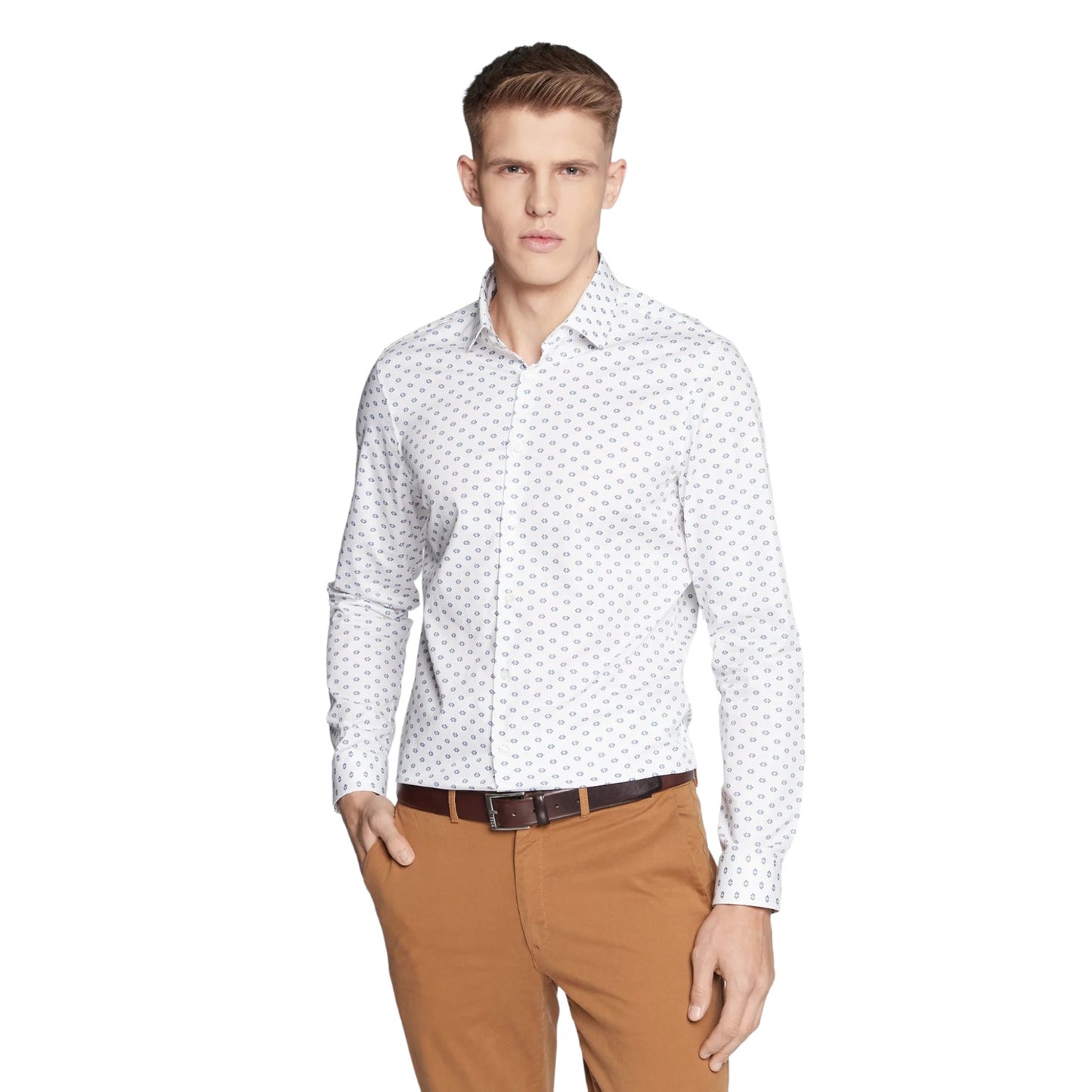 Camicia Manica lunga Uomo Calvin klein Ck Logo Print Slim K10K110930