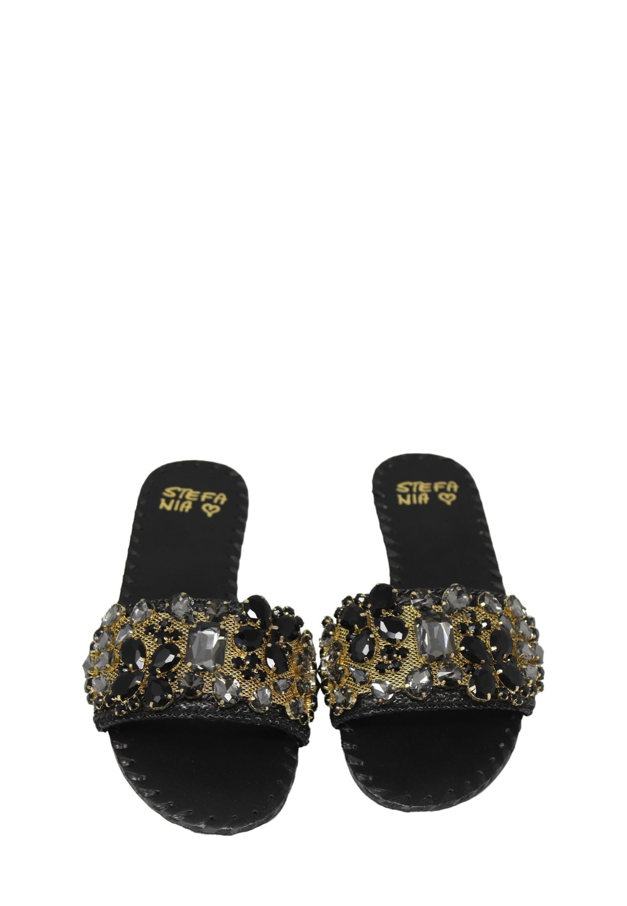 Ciabatte Donna Stefania A Fascia Con Pietre Bali STCA4618
