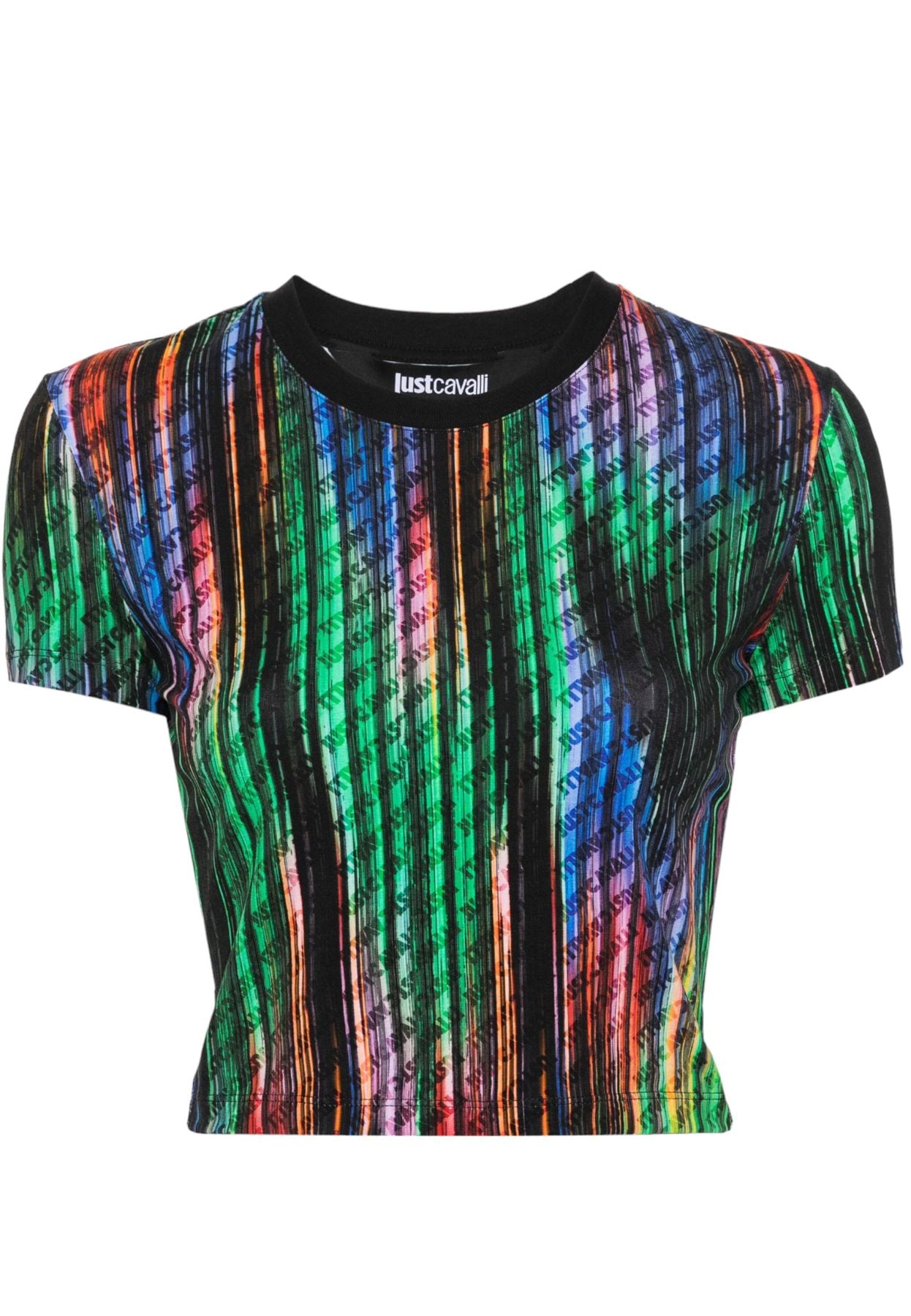 T-Shirt Manica Corta Donna Just Cavalli Ikat Logo All Over 76PAHE02CJ112