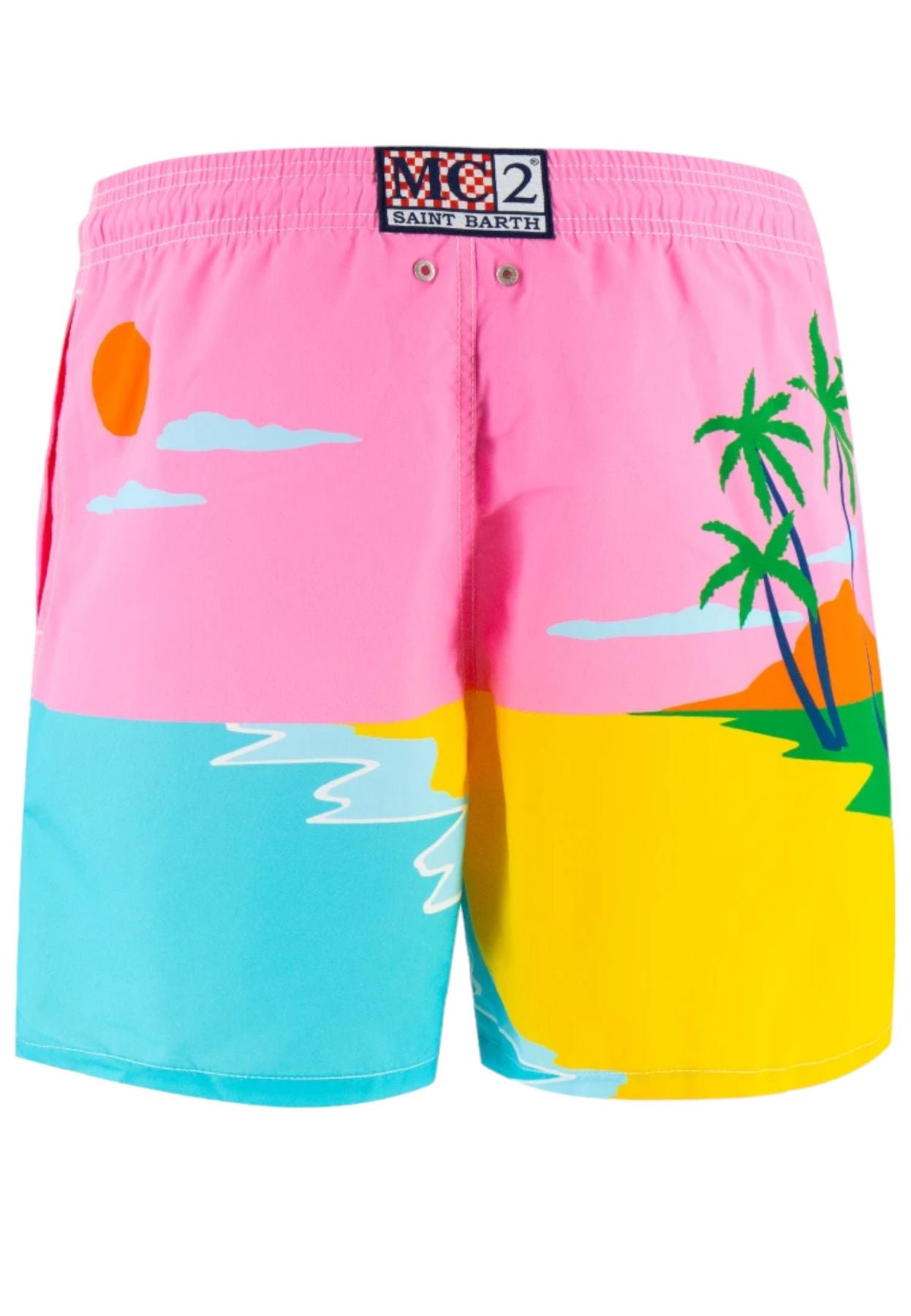 Costume da bagno Short Uomo Mc2 Saint Barth Motivo Form Paradise Gustavia Placed Print GUS0009