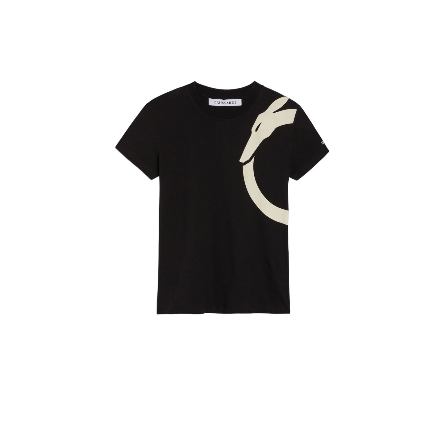 T-Shirt Manica Corta Donna Trussardi Greyhound Shoulder Print Cotton Jersey 30/1 56T00564-1T005381