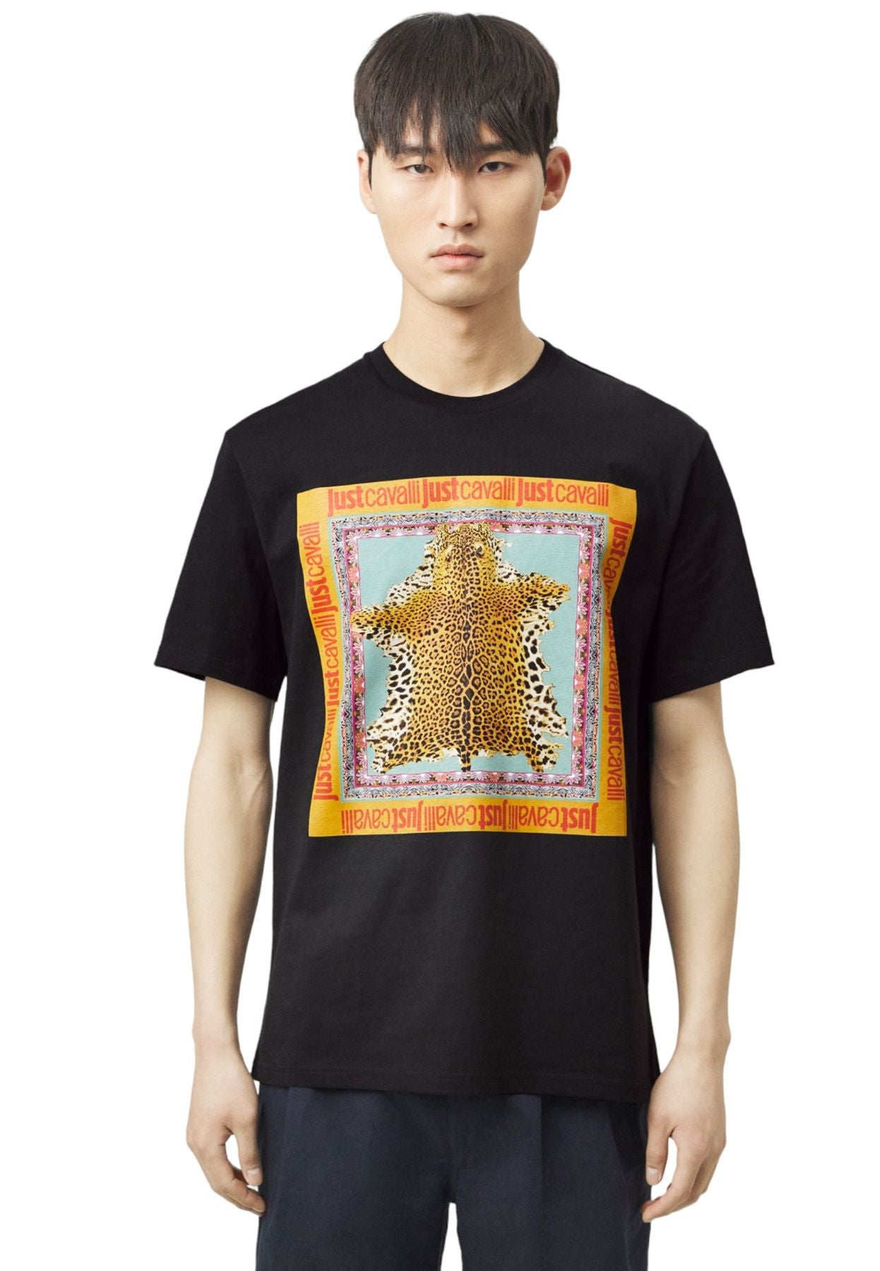 T-Shirt Manica Corta Uomo Just Cavalli 74Mm600 R Leo Foulard 74OBHF09CJ200