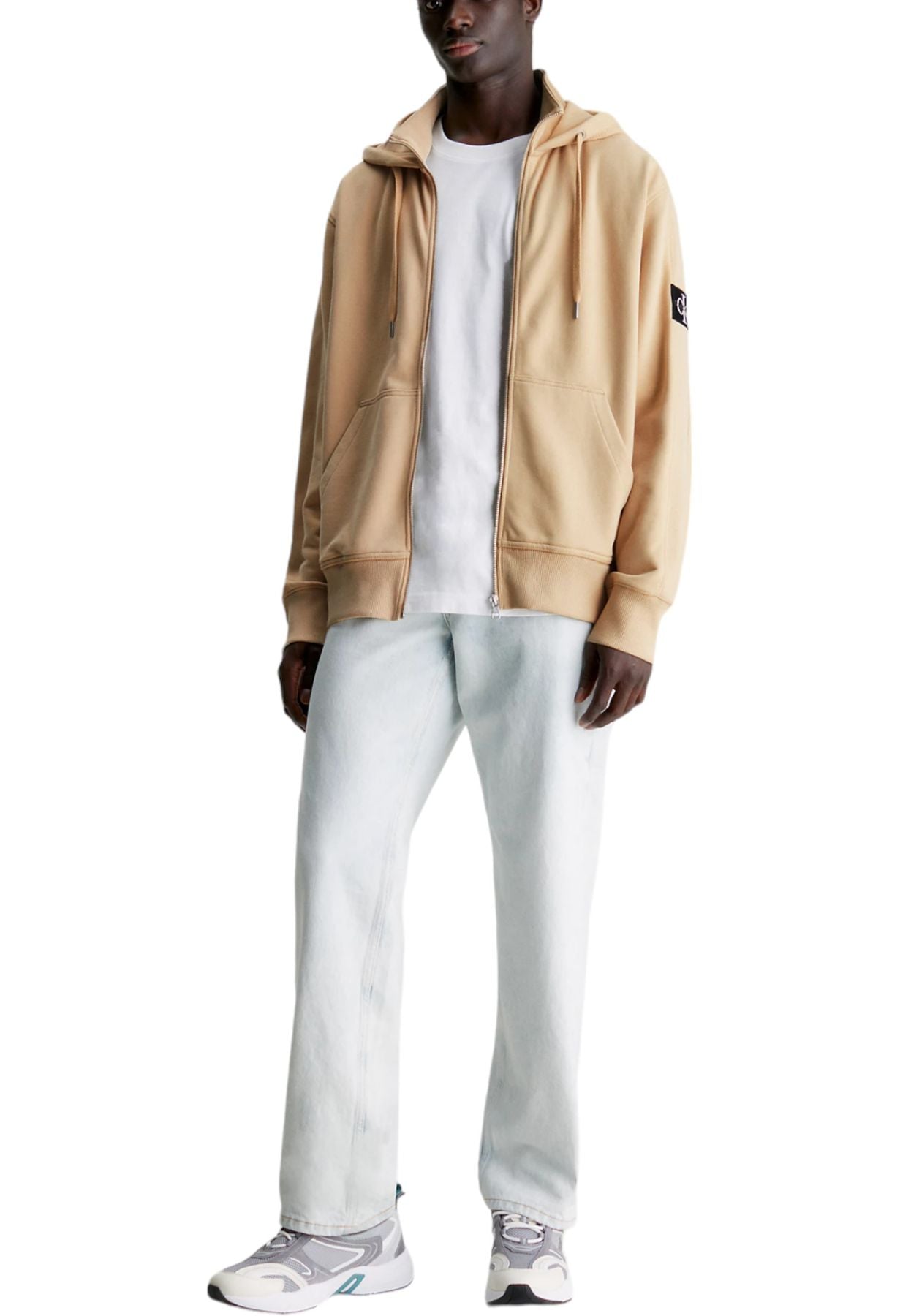Felpa Con Zip Uomo Calvin klein Jeans Con Cappuccio Badge Hwk J30J324956