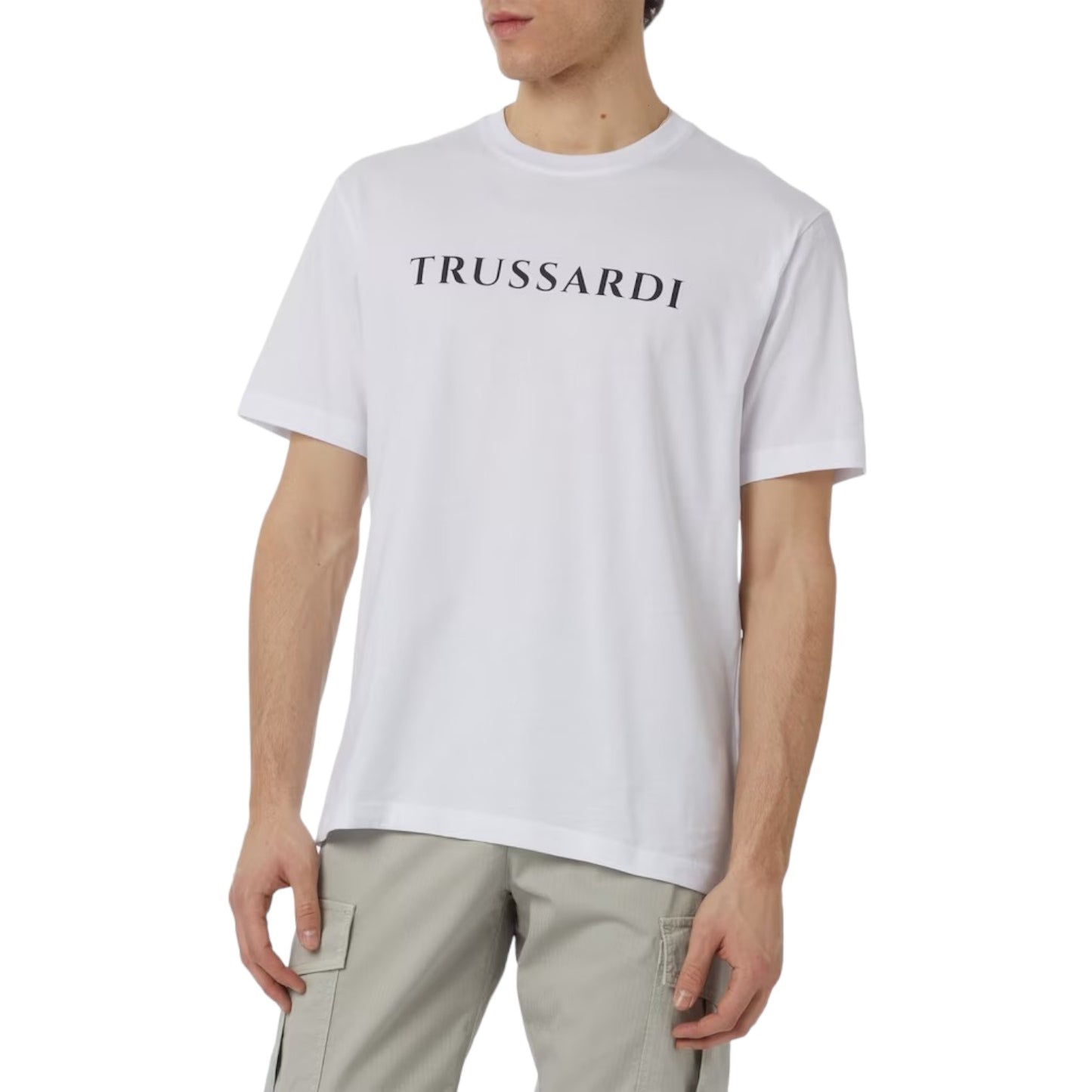 T-Shirt Manica Corta Uomo Trussardi Lettering Print Cotton Jersey 30/1 52T00724-1T005381