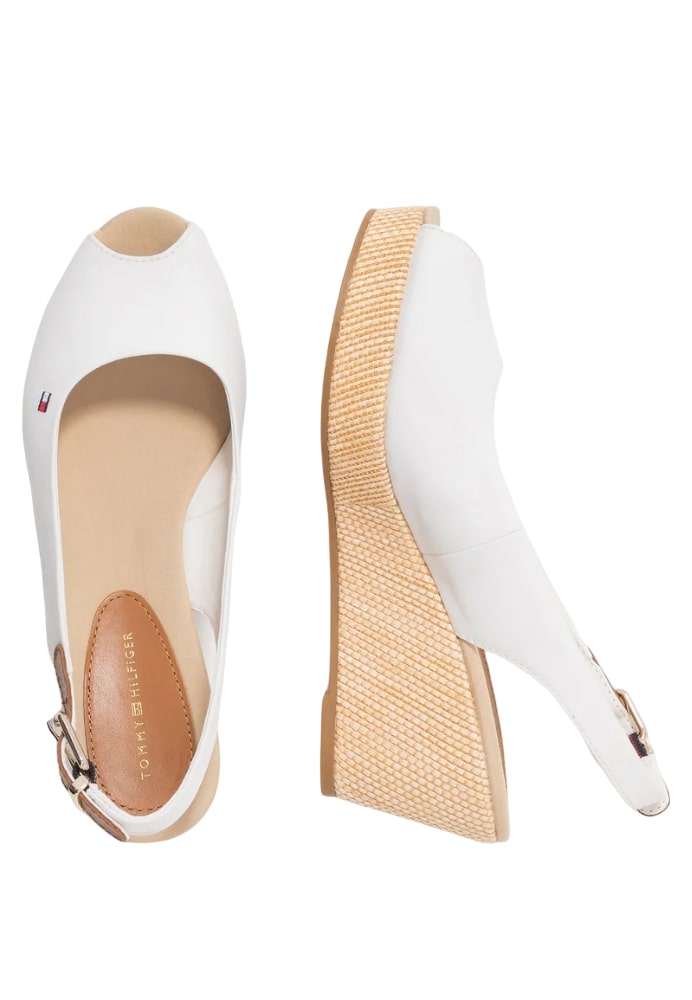 Sandali Con Zeppa Donna Tommy Hilfiger Alta Iconic Elena Sling Back Wedge FW0FW04789