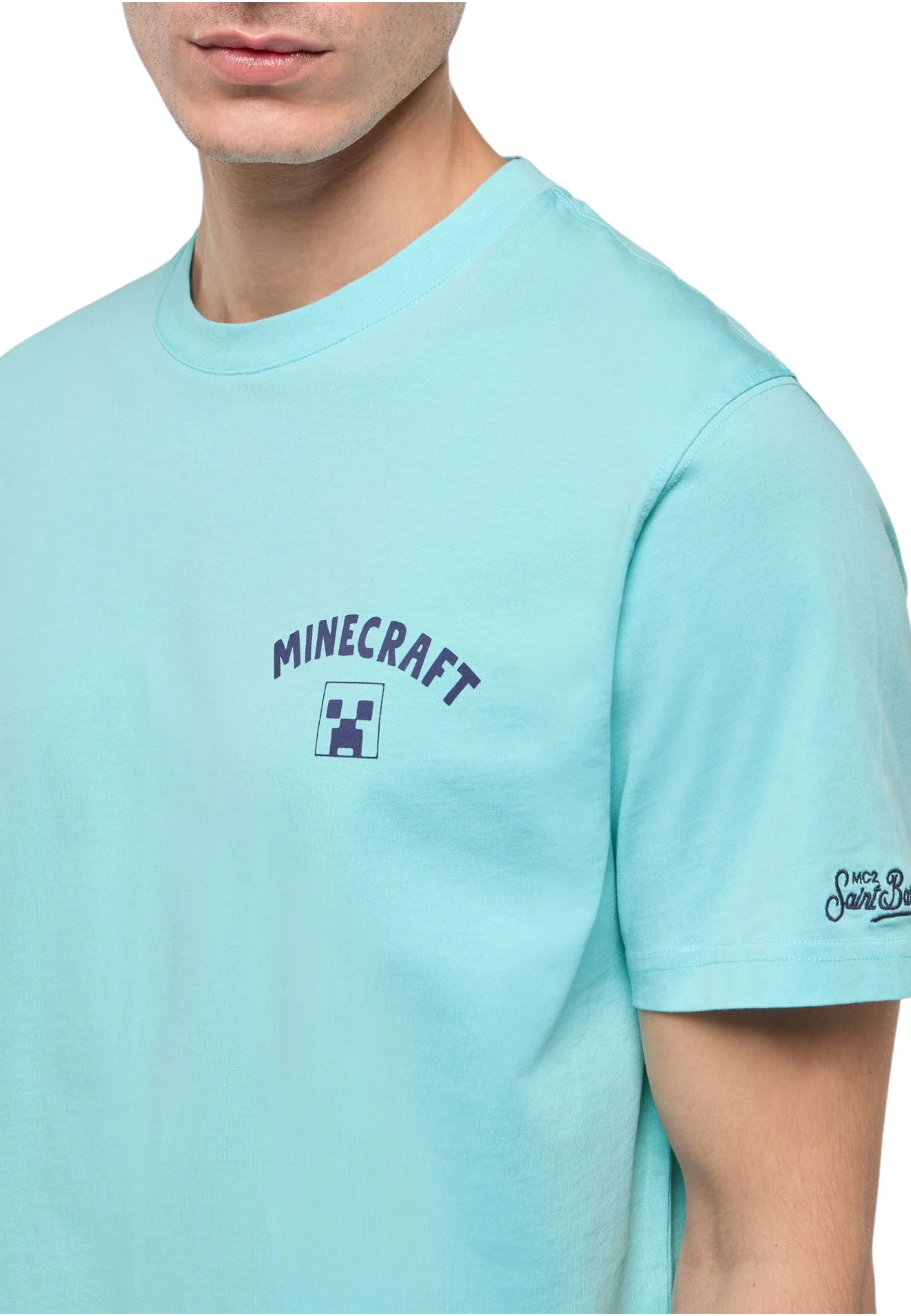 T-Shirt Manica Corta Uomo Mc2 Saint Barth Minecraft Surf