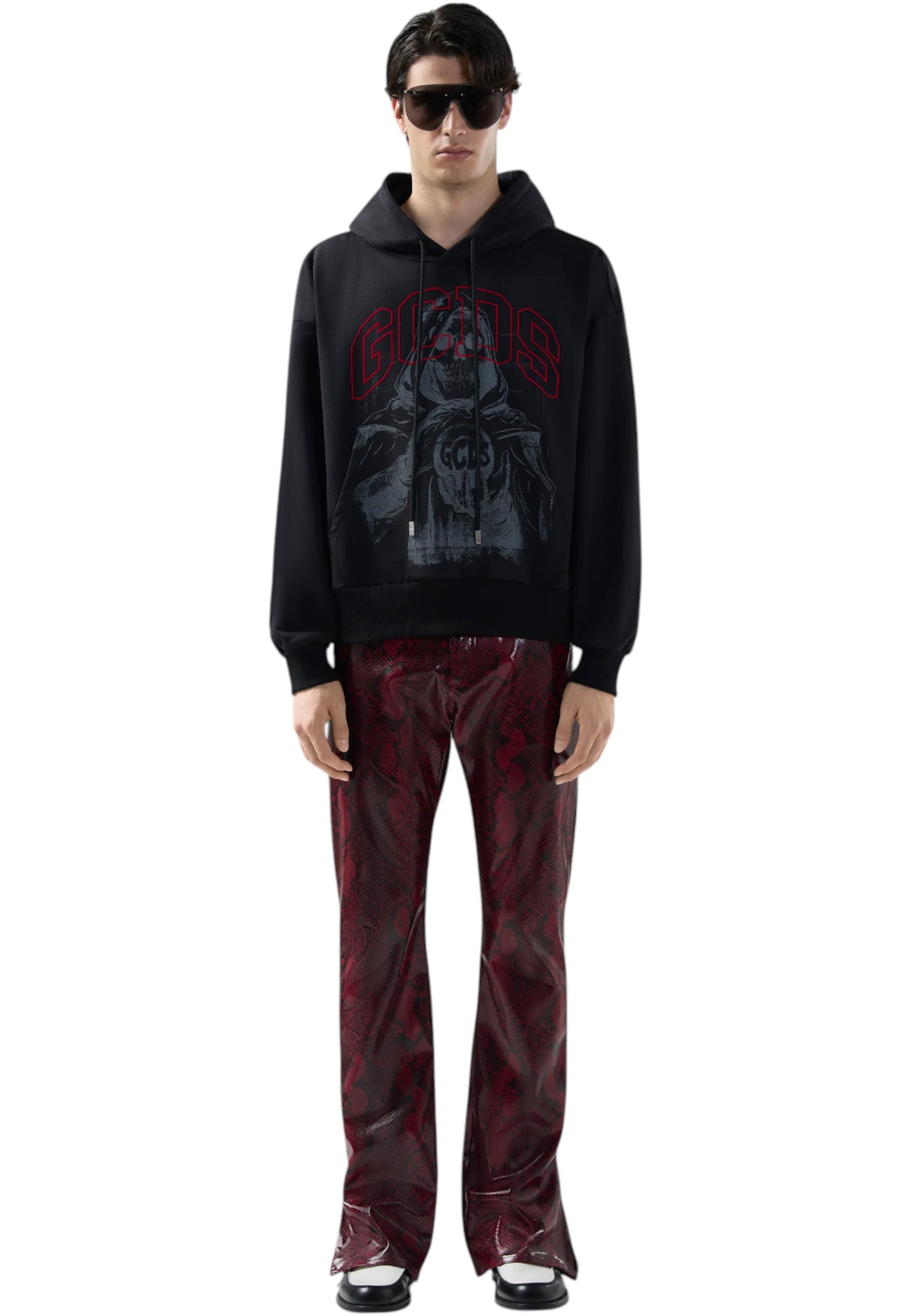Felpa Con Cappuccio Uomo Gcds Gothic Printed B2CM1907JE7