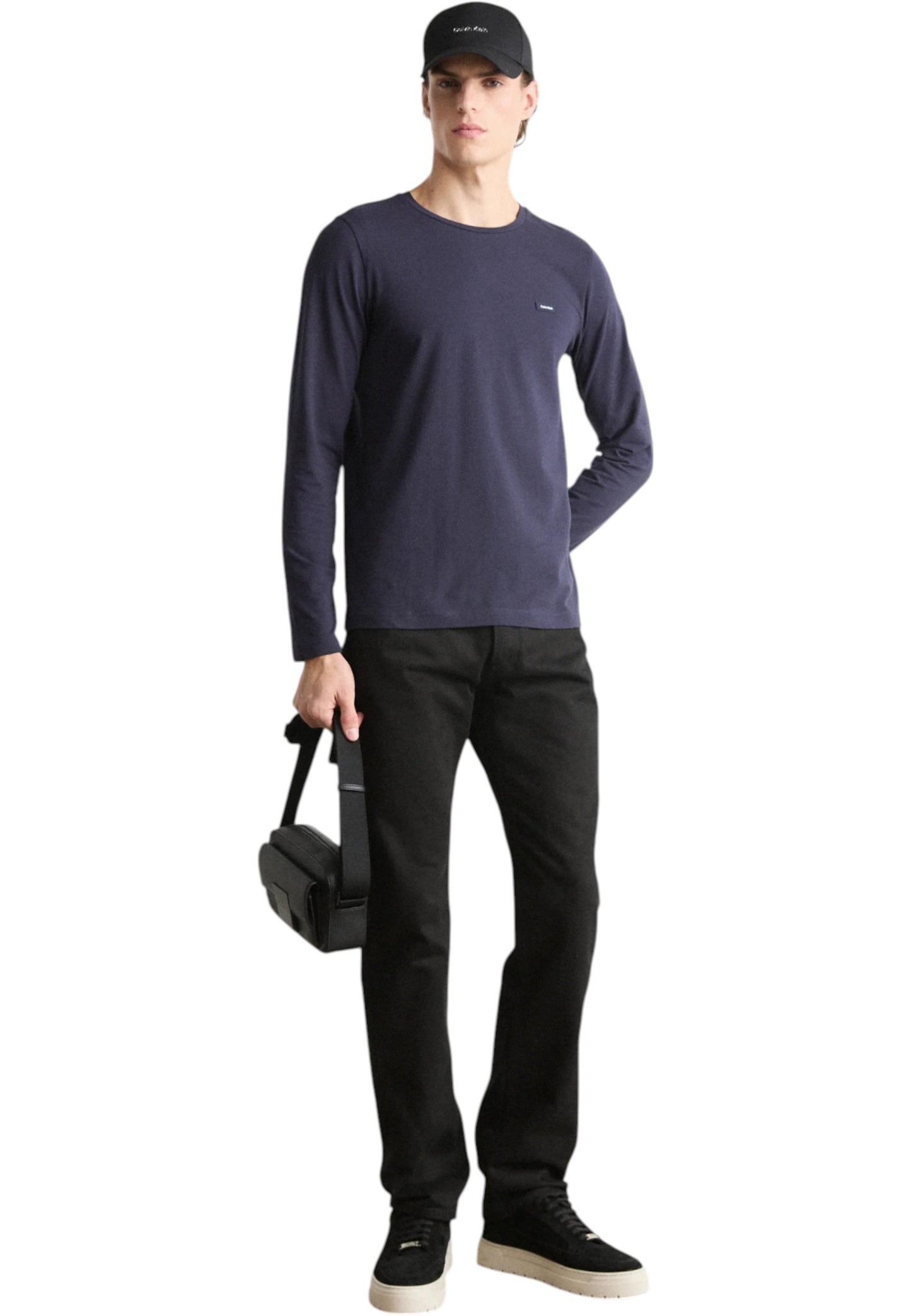 T-Shirt Manica Corta Uomo Calvin klein  Stretch Slim Fit Ls