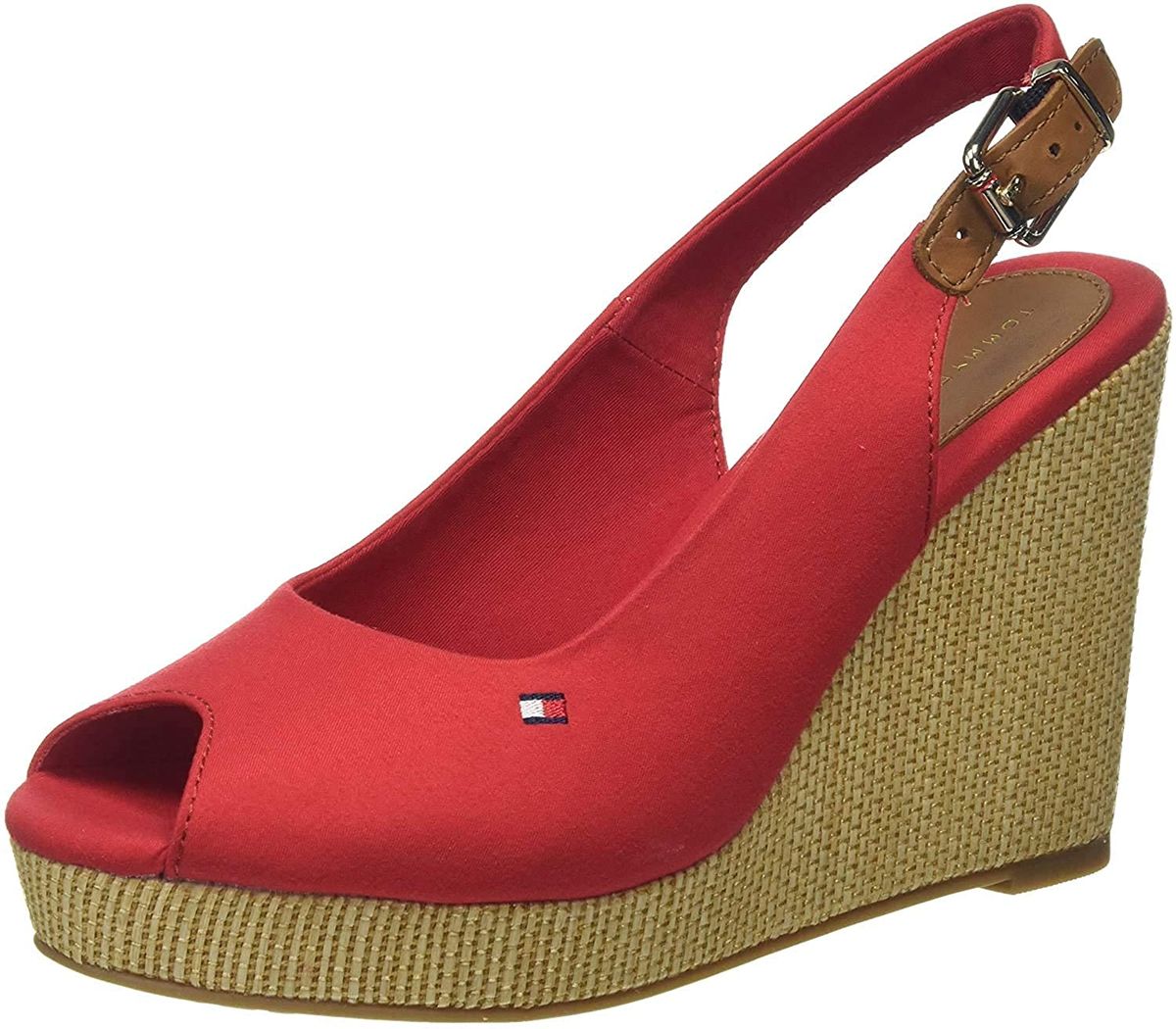 Sandali Con Zeppa Donna Tommy Hilfiger Alta Iconic Elena Sling Back Wedge FW0FW04789