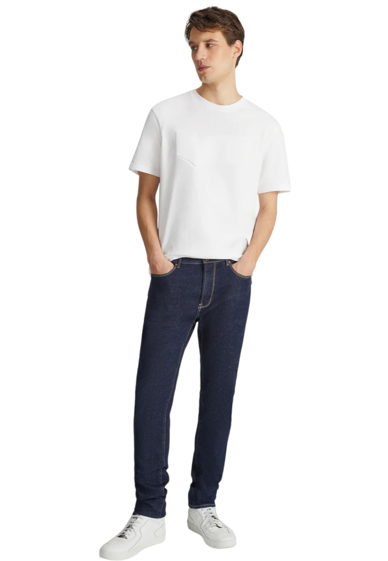 Jeans Uomo Gas Skinny Fit Blue Denim Str 10 1/2 Oz Sax Zip Rev 351450030789