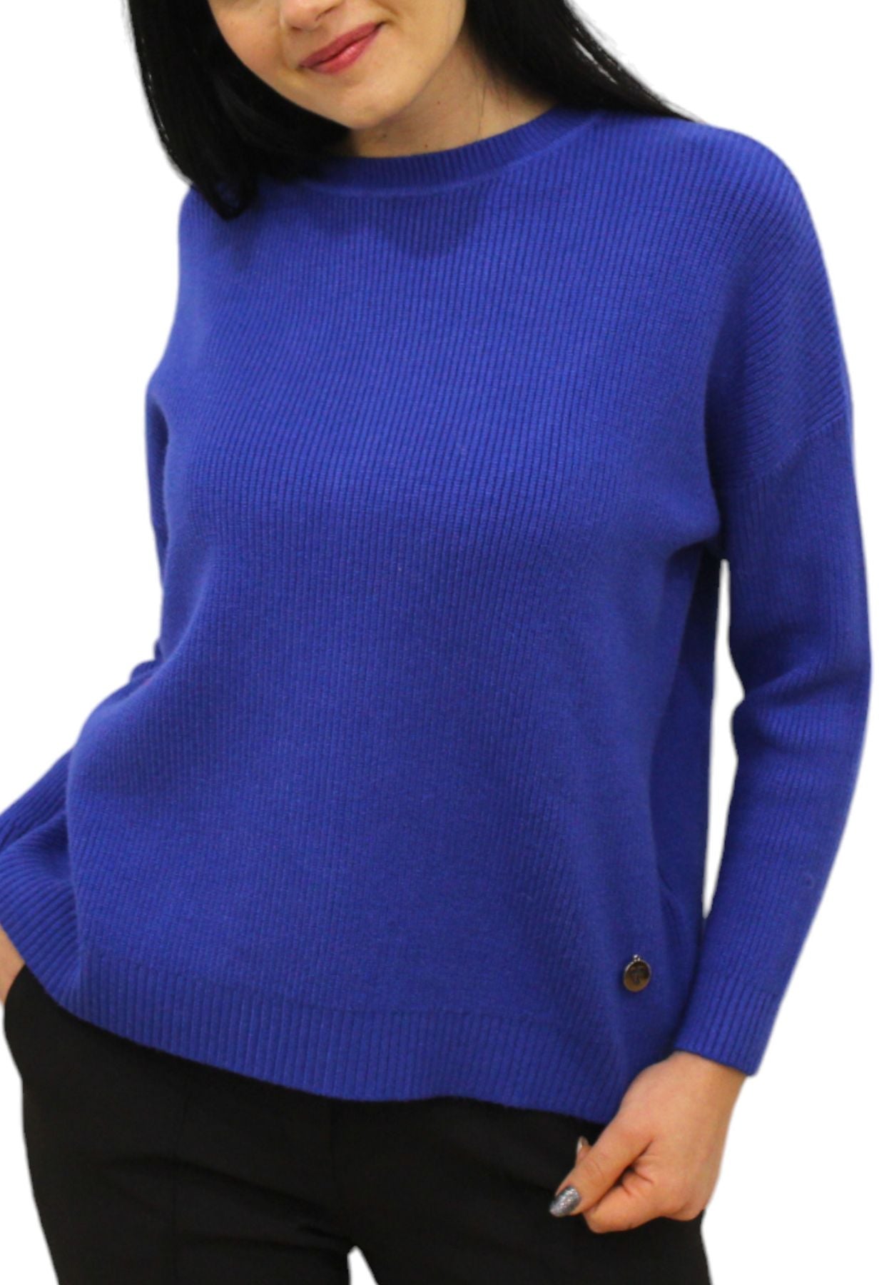 Maglione A Girocollo Donna White Wise Over Maglia Inglese WW18162