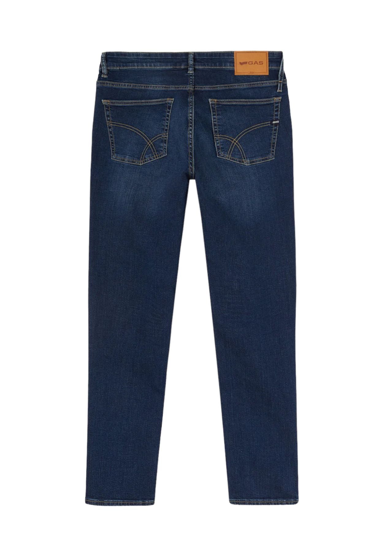 Jeans Uomo Gas Skinny Fit Blue Denim Str 10 1/2 Oz Sax Zip Rev 351450030789