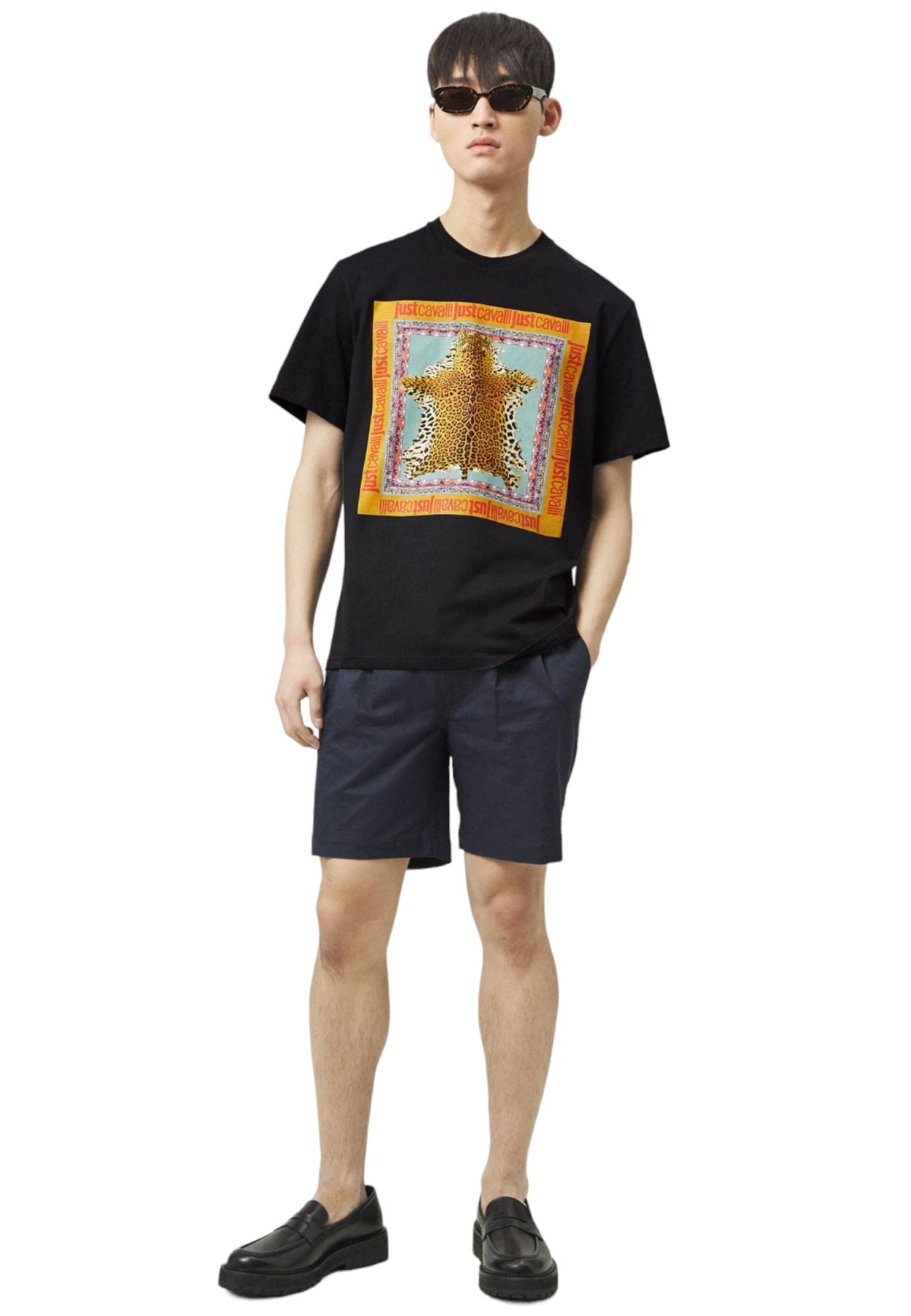 T-Shirt Manica Corta Uomo Just Cavalli 74Mm600 R Leo Foulard 74OBHF09CJ200