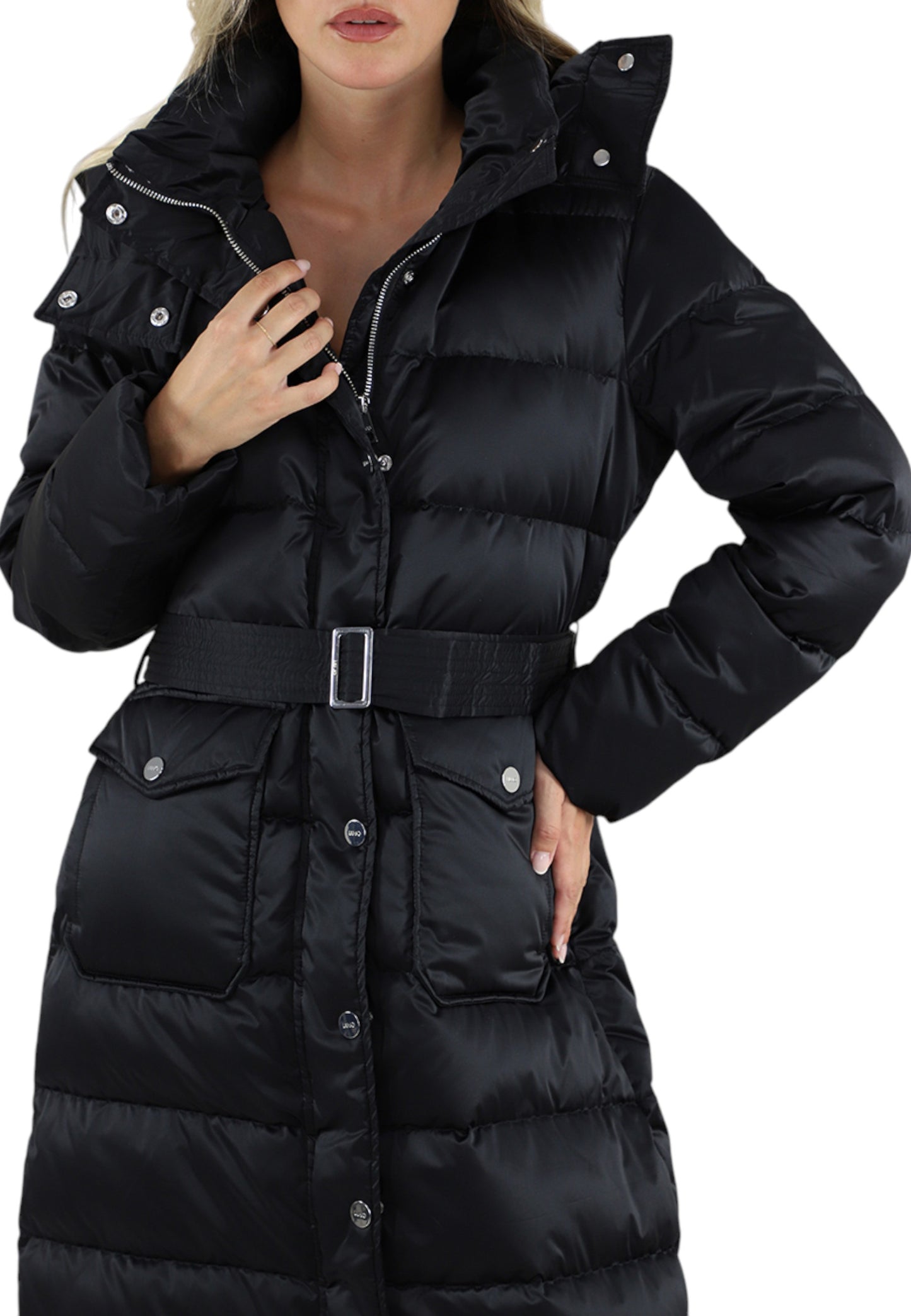 Piumino Lungo Donna Liu Jo Con Cappuccio Imbottito In Vera Piuma MF5011T017A