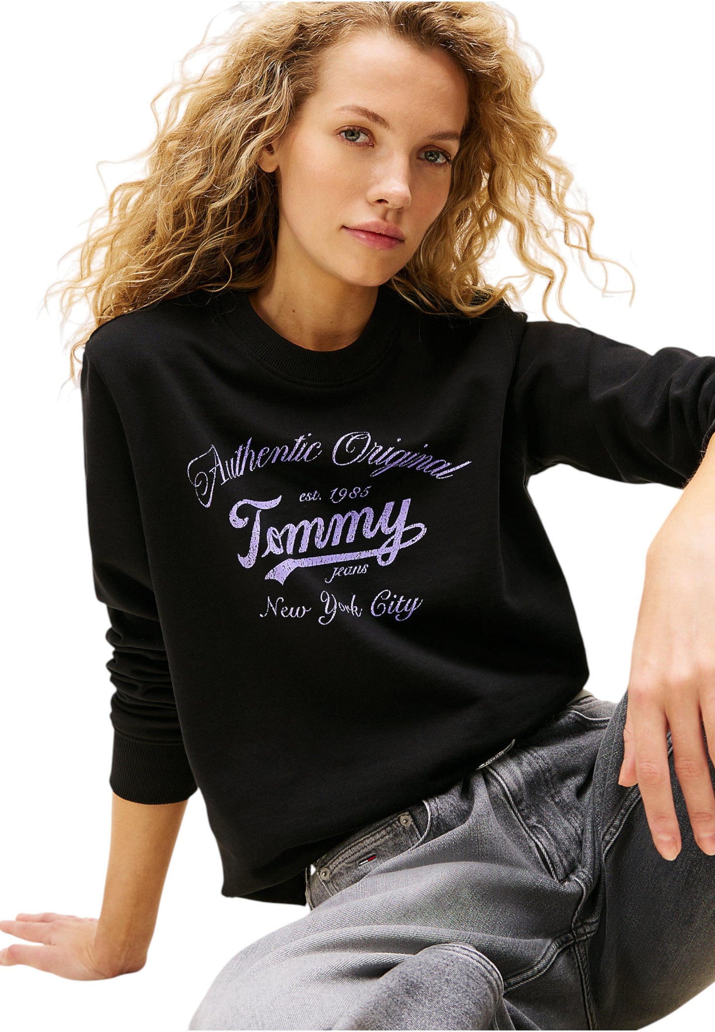 Felpa A Girocollo Donna Tommy Jeans Tjw Regular Essential Logo DW0DW20942