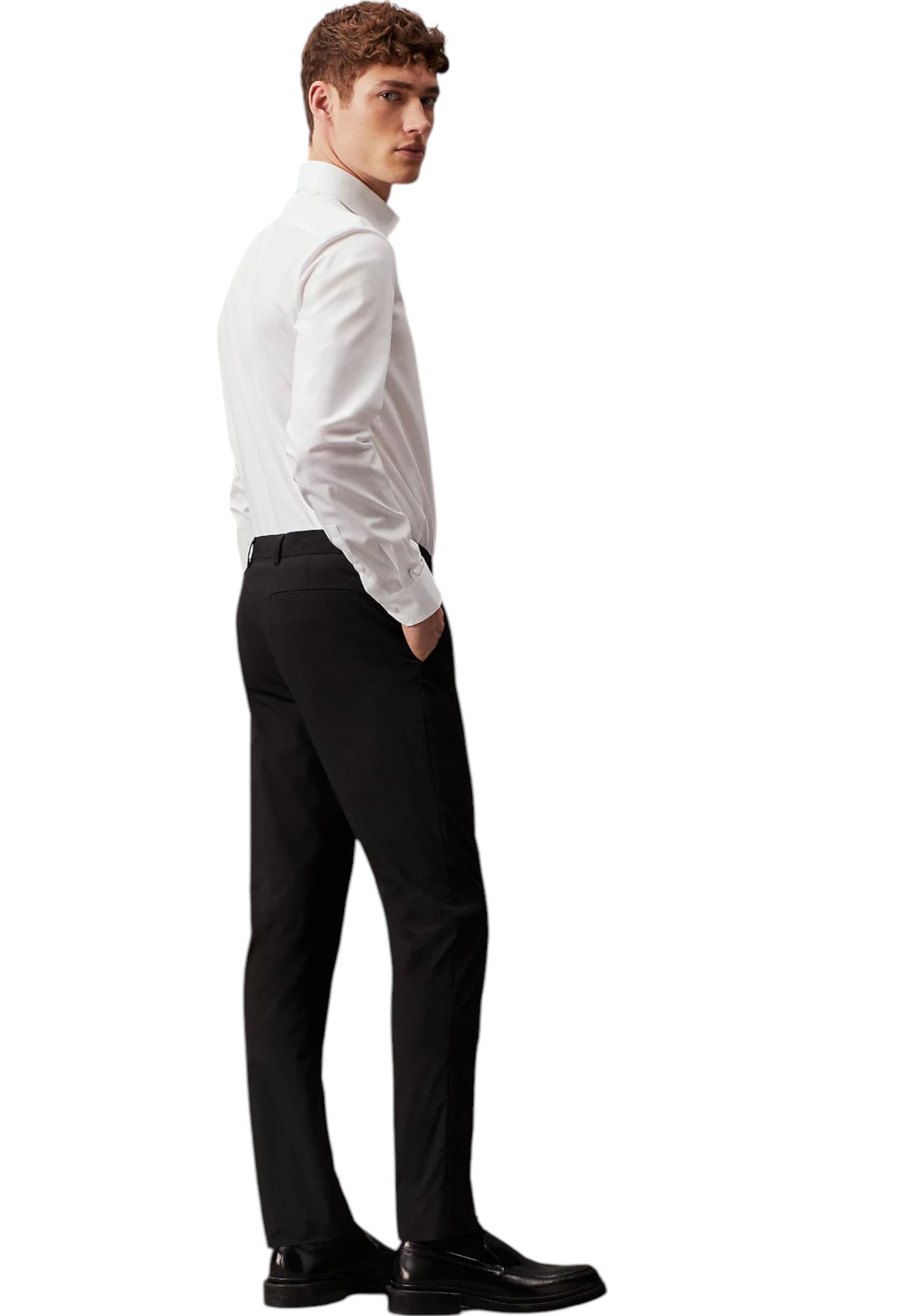 Camicia Manica lunga Uomo Calvin klein  Poplin Stretch Regular