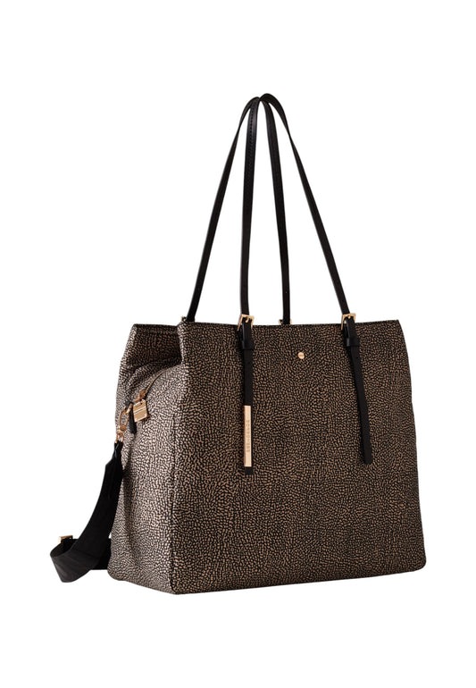 Borsa A Spalla Donna Borbonese Shopping Large Con Tracolla L Ecole Nylon Op 933778AH1