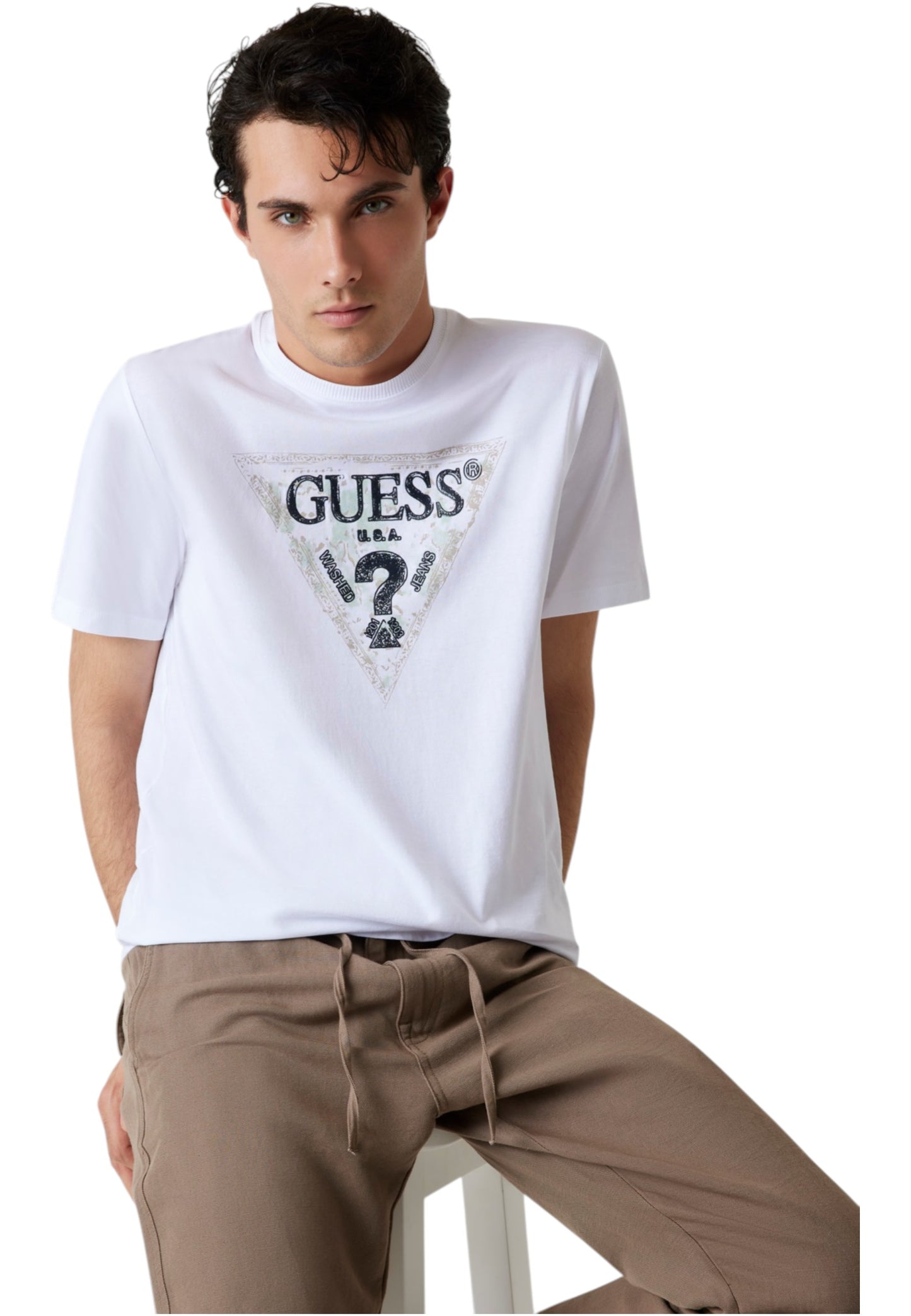 T-Shirt Manica Corta Uomo Guess Guess Triangle M5YI15I3Z14