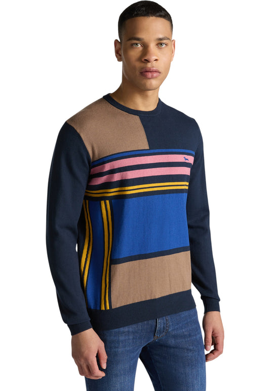 Maglione A Girocollo Uomo Harmont & Blaine Color Block  HRP828030788