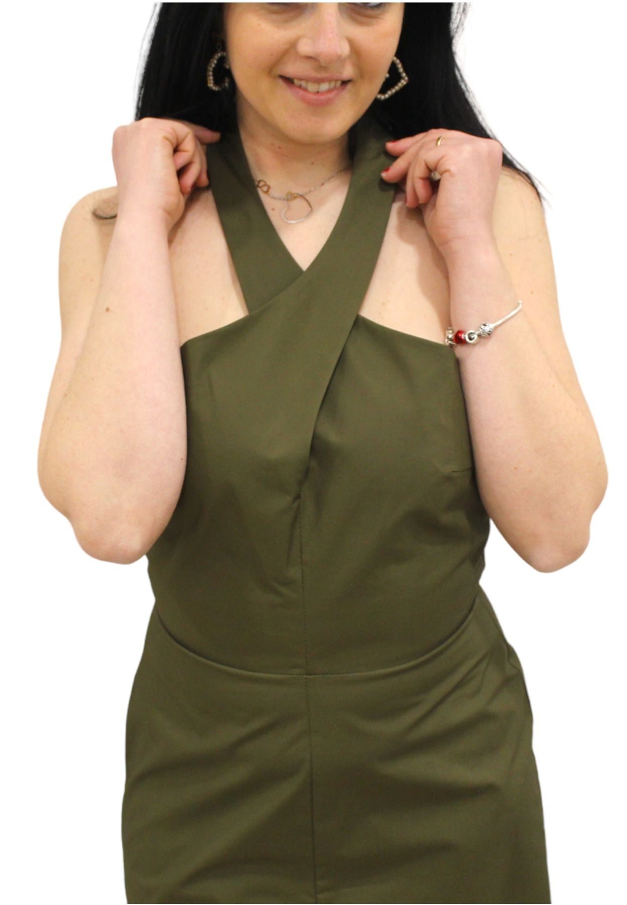 Tuta Jumpsuit Donna White Wise Con Scollo all'Americana WW28814