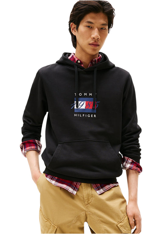 Felpa Con Cappuccio Uomo Tommy Hilfiger  Linear Flag Graphic MW0MW41332