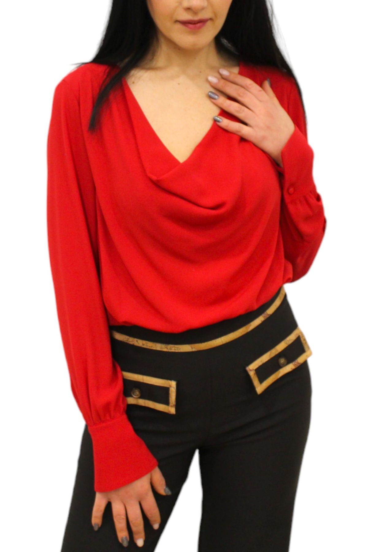 Blusa Manica lunga Donna Liu Jo Drappeggiata CF3091TS353