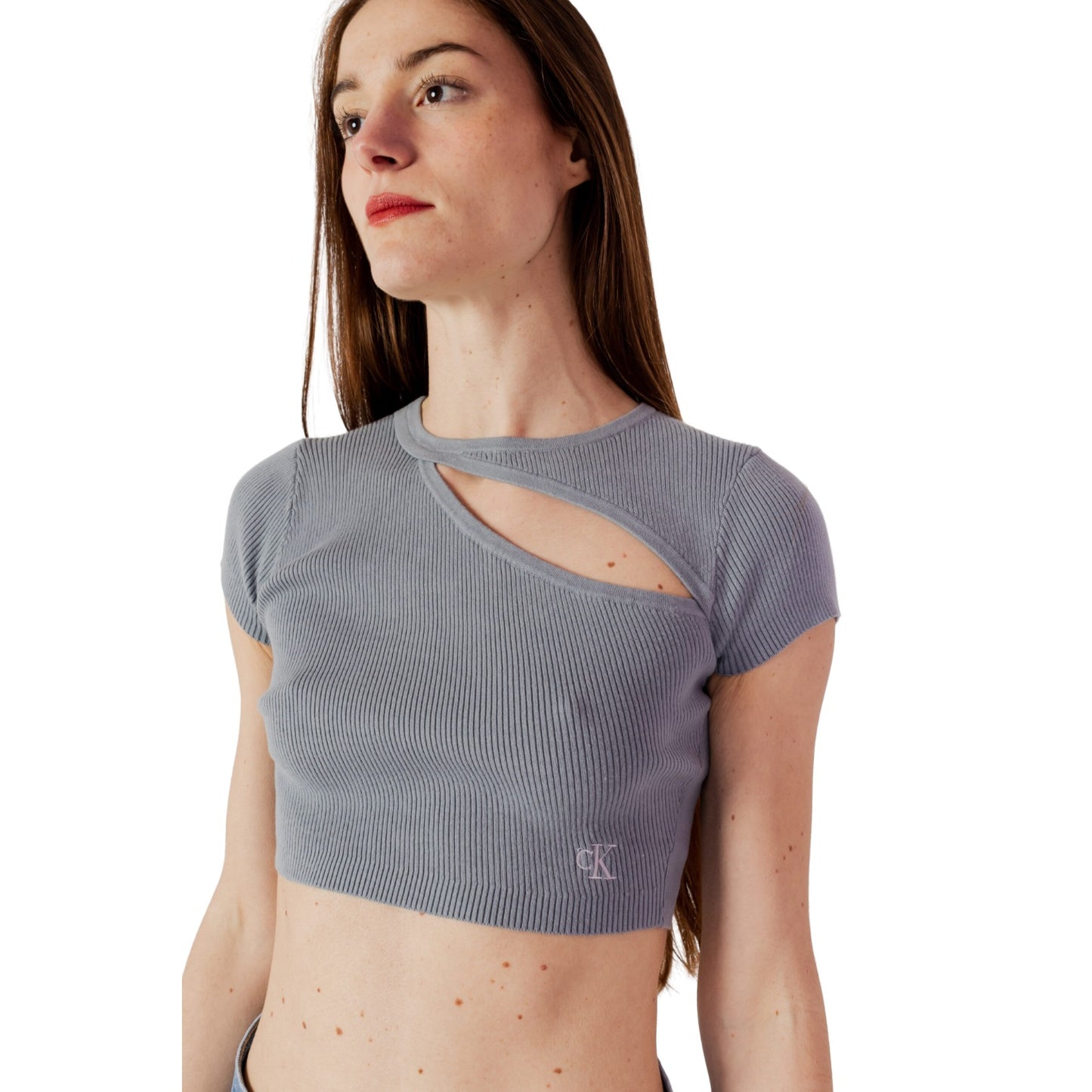 Top Manica Corta Donna Calvin klein Jeans Asym Cut Out Knitted J20J221129
