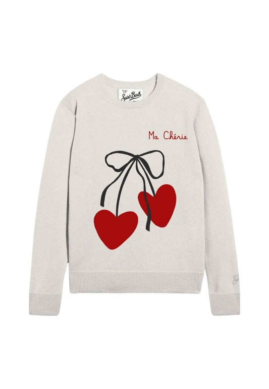 Maglione A Girocollo Donna Mc2 Saint Barth Ma Cherry Emb New Queen QUE0010