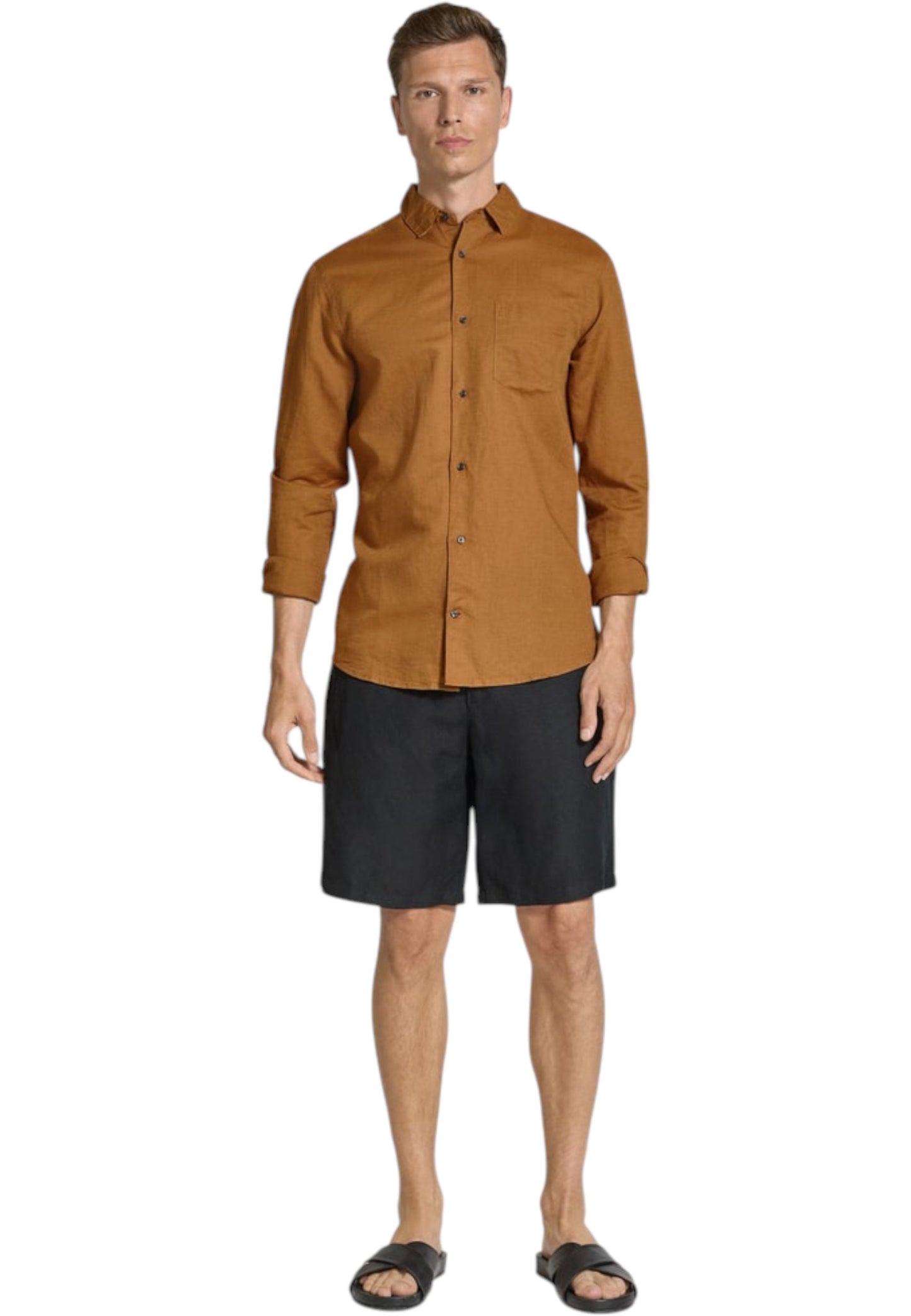 Camicia Manica lunga Uomo Calvin klein  Linen Cotton Regular