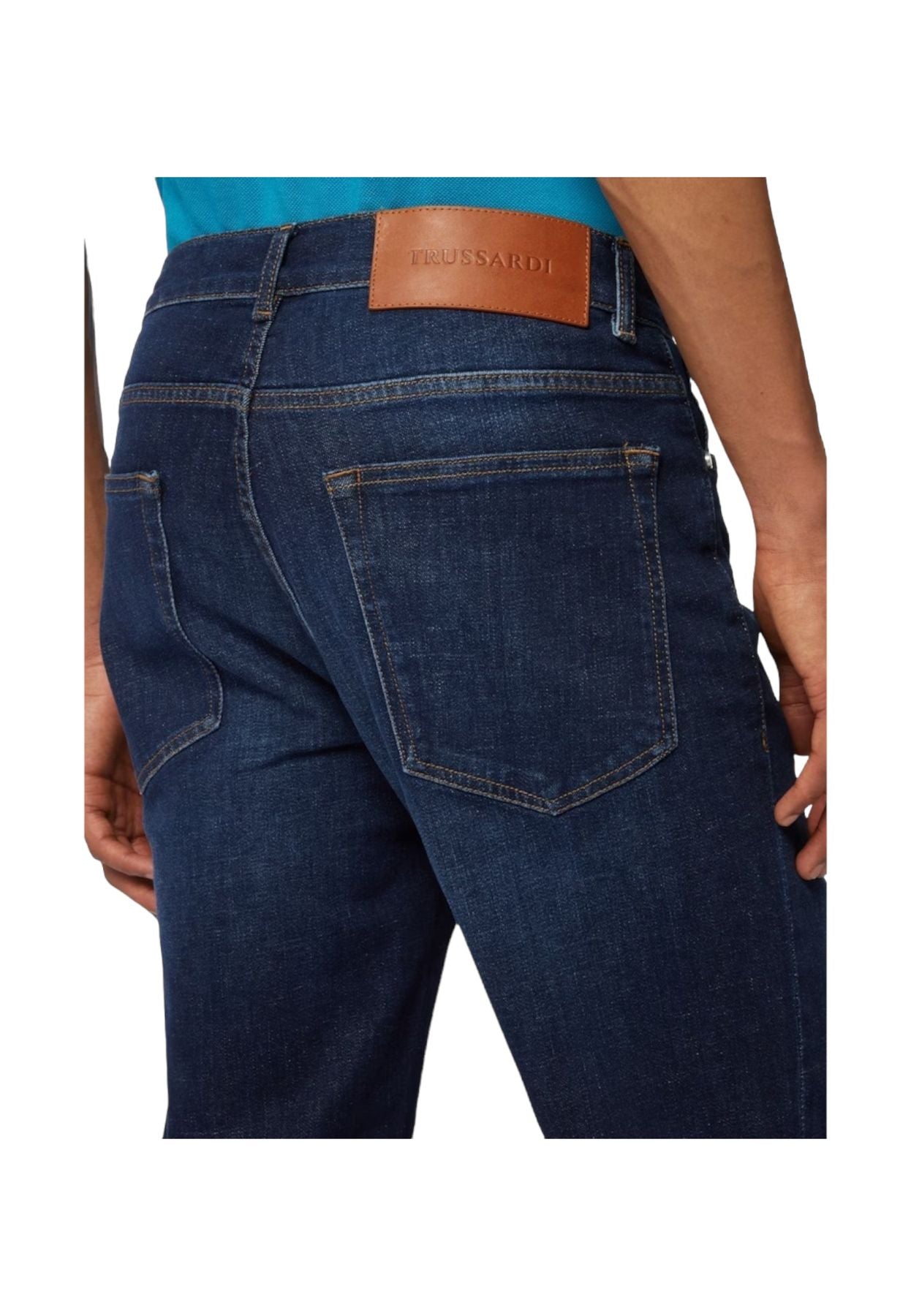 Jeans Uomo Trussardi 5 Pocket 370 Close Denim Blue Stretch 52J00000-1Y000200