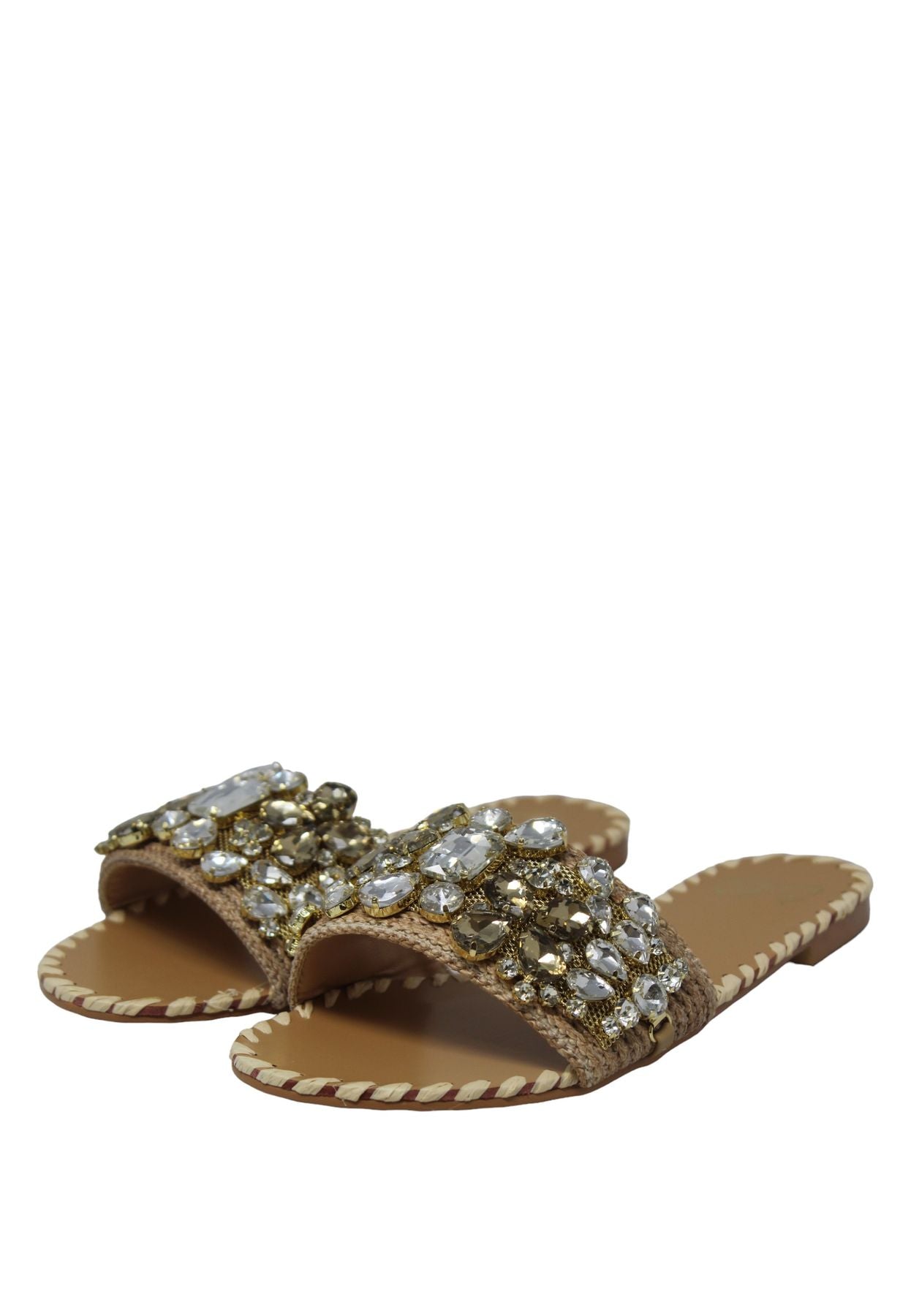 Ciabatte Donna Stefania A Fascia Con Pietre Bali STCA4618
