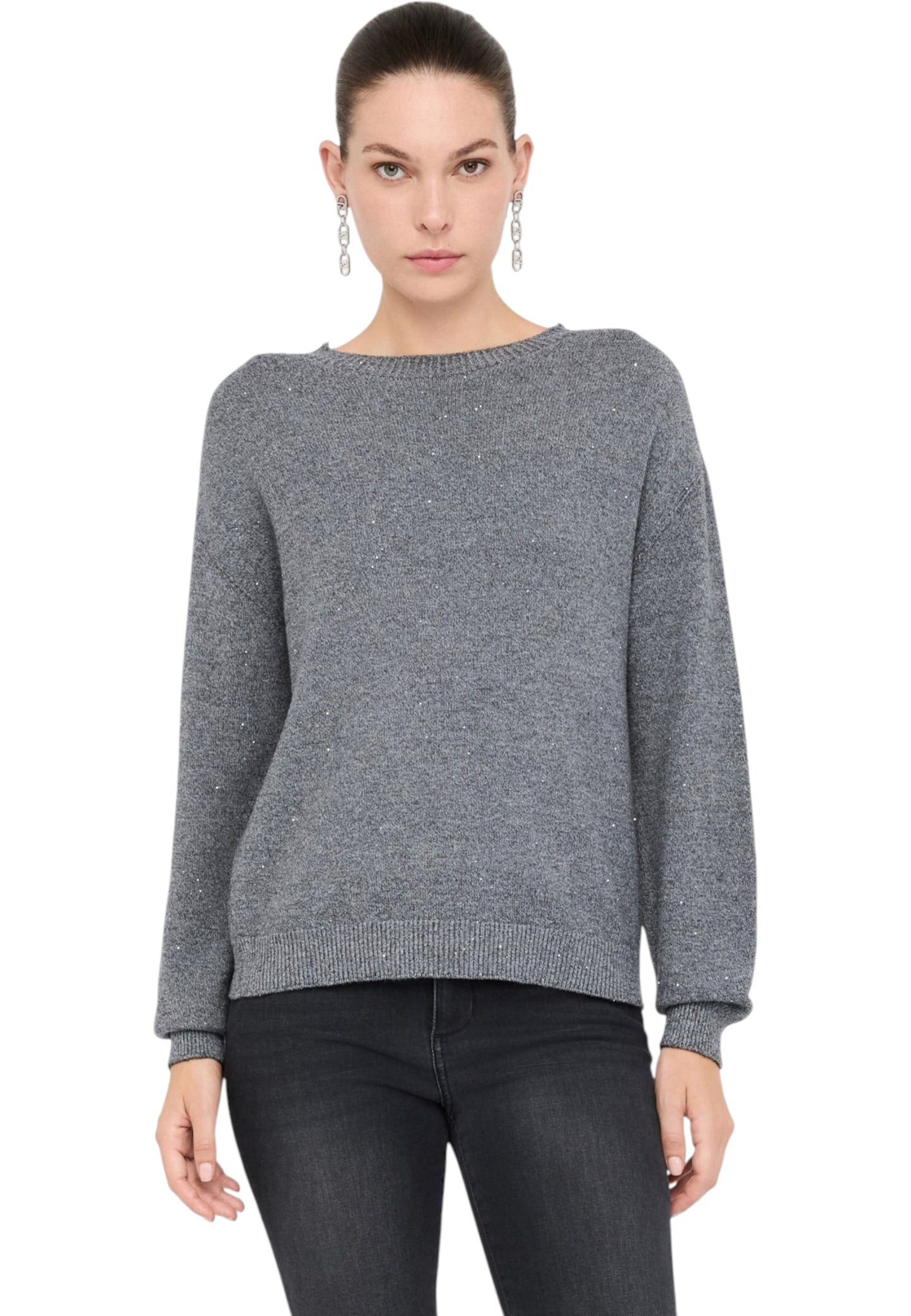 Maglione A Girocollo Donna Liu Jo Con Micro Paillettes MF5483MA27R