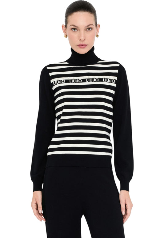 Maglia Collo Alto Donna Liu Jo A Righe TF5219MS63L