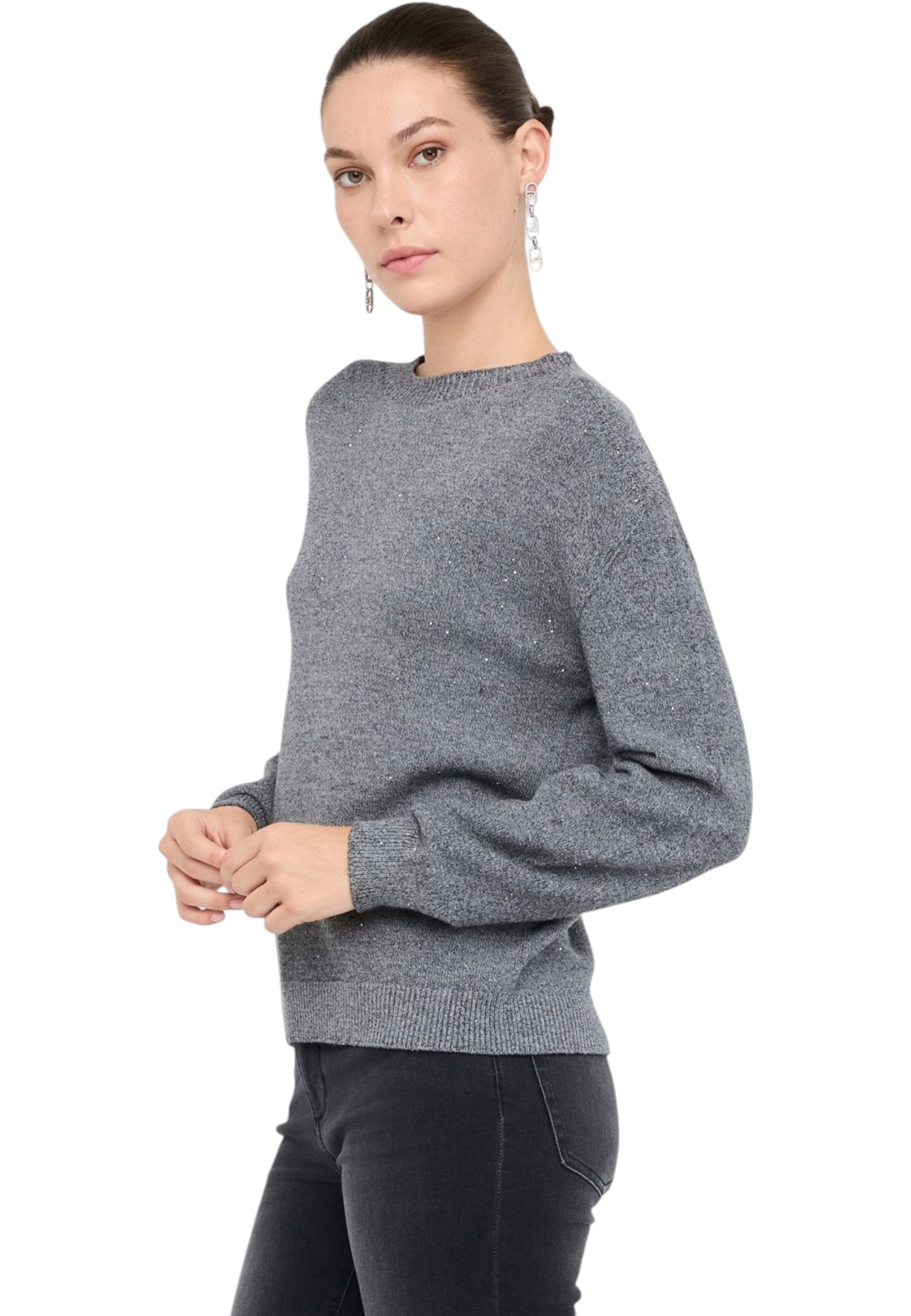 Maglione A Girocollo Donna Liu Jo Con Micro Paillettes MF5483MA27R