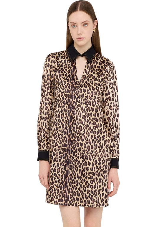 Vestito Corto Donna Liu Jo Animalier Con Cut-Out UF5209T082A