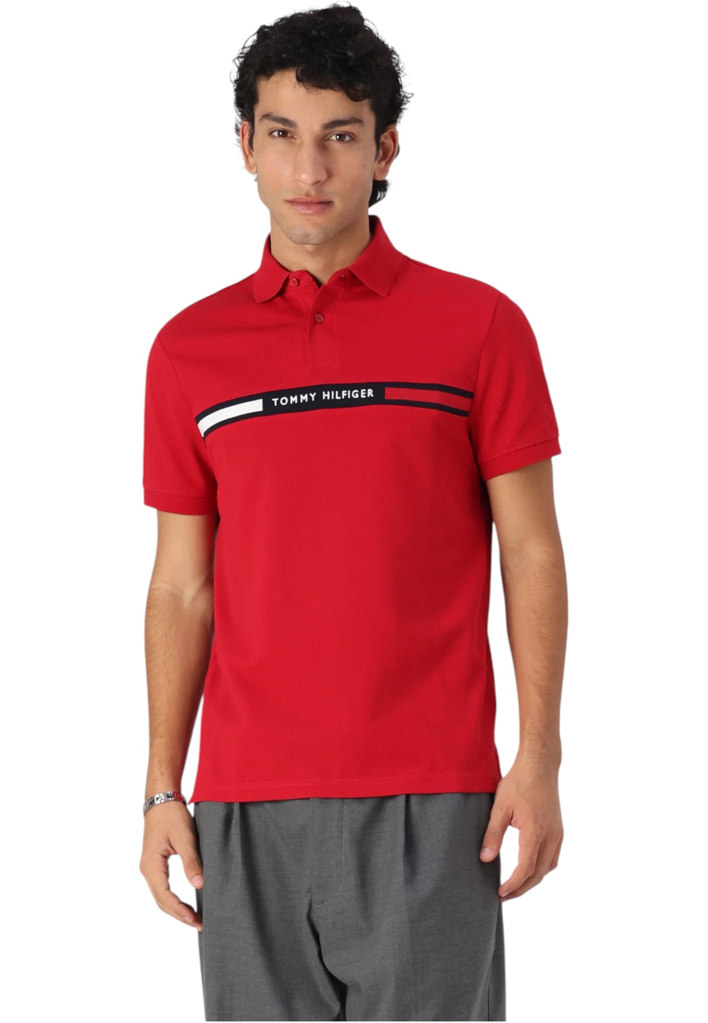 Polo Manica Corta Uomo Tommy Hilfiger  Hilfiger Chest Insert