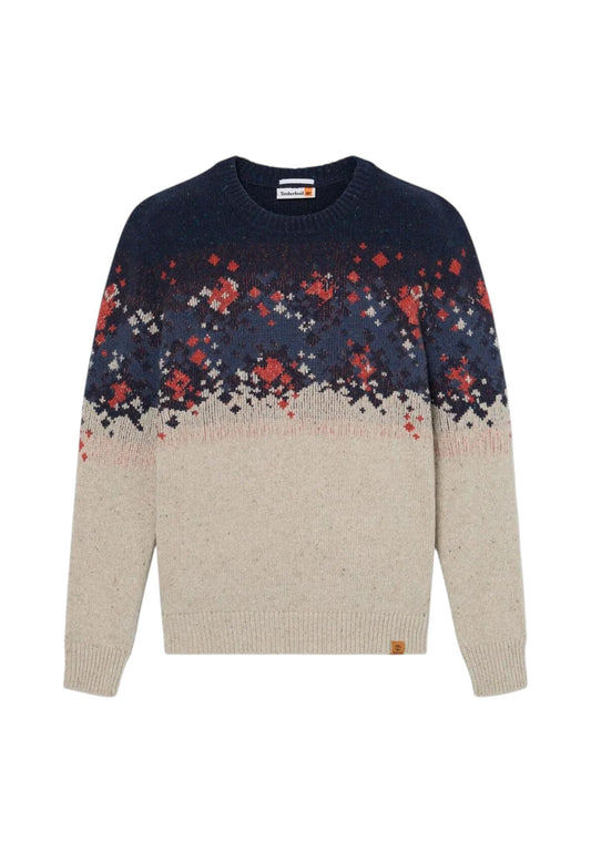 Maglione A Girocollo Uomo Timberland  Fairisle Sweater Silver Blue TB0A6H2K