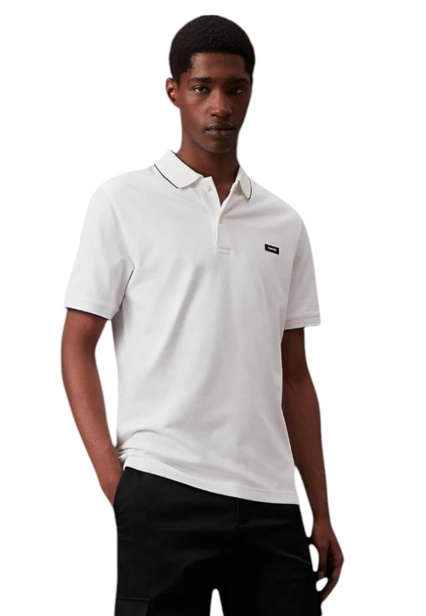 Polo Manica Corta Uomo Calvin klein Stretch Pique Tippin