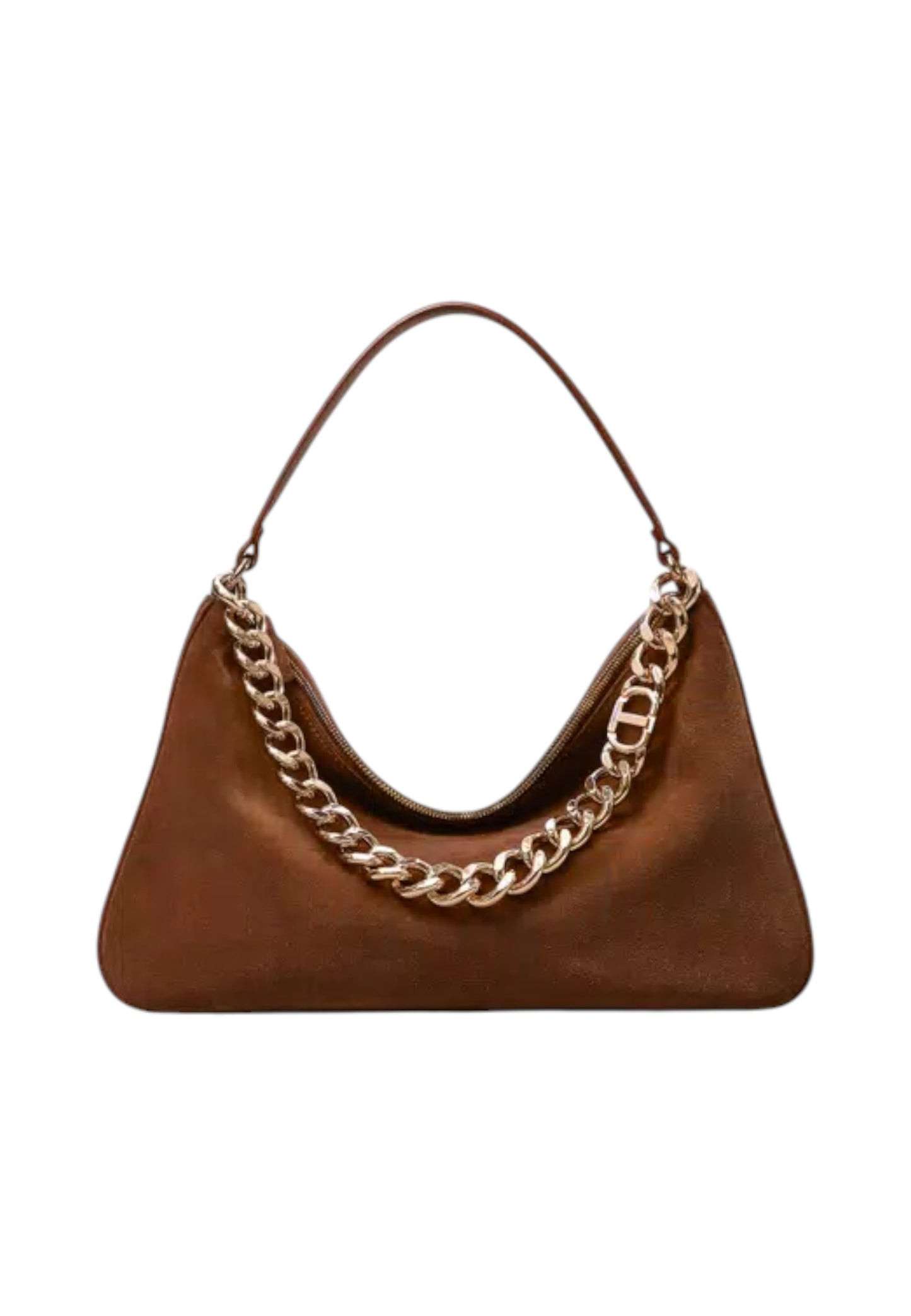 Borsa A Spalla Donna Twinset Grande In Camoscio Manico In Catena Logo 252TB7162