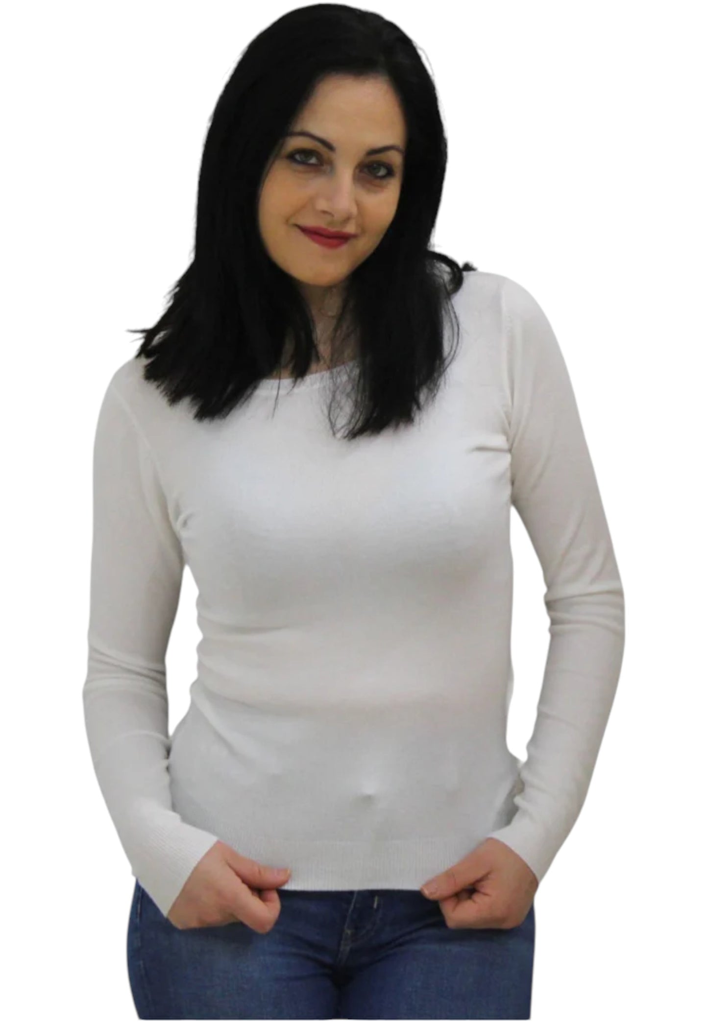 Maglione A Girocollo Donna White Wise ESS104