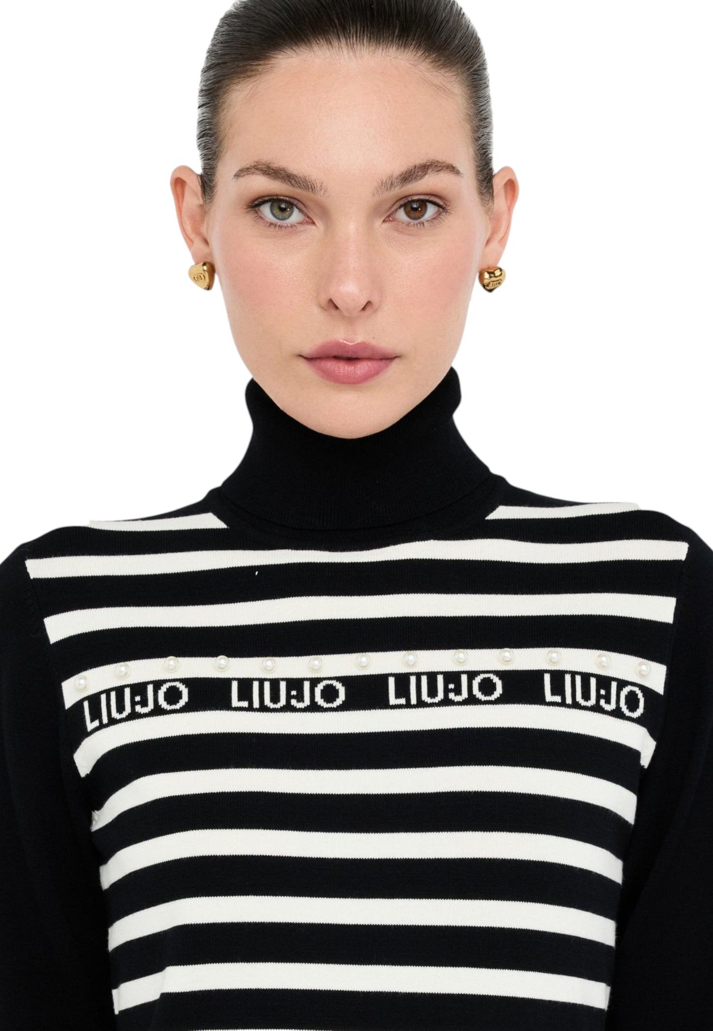 Maglia Collo Alto Donna Liu Jo A Righe TF5219MS63L