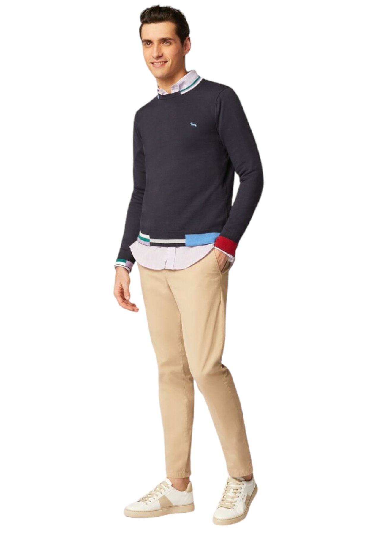 Maglione A Girocollo Uomo Harmont & Blaine Coste Intarsiate HRJ455030763