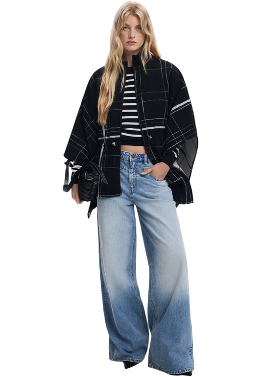 Poncho Donna Desigual Stampa A Quadri Poncho Cuadros Aldama 25WAIA07