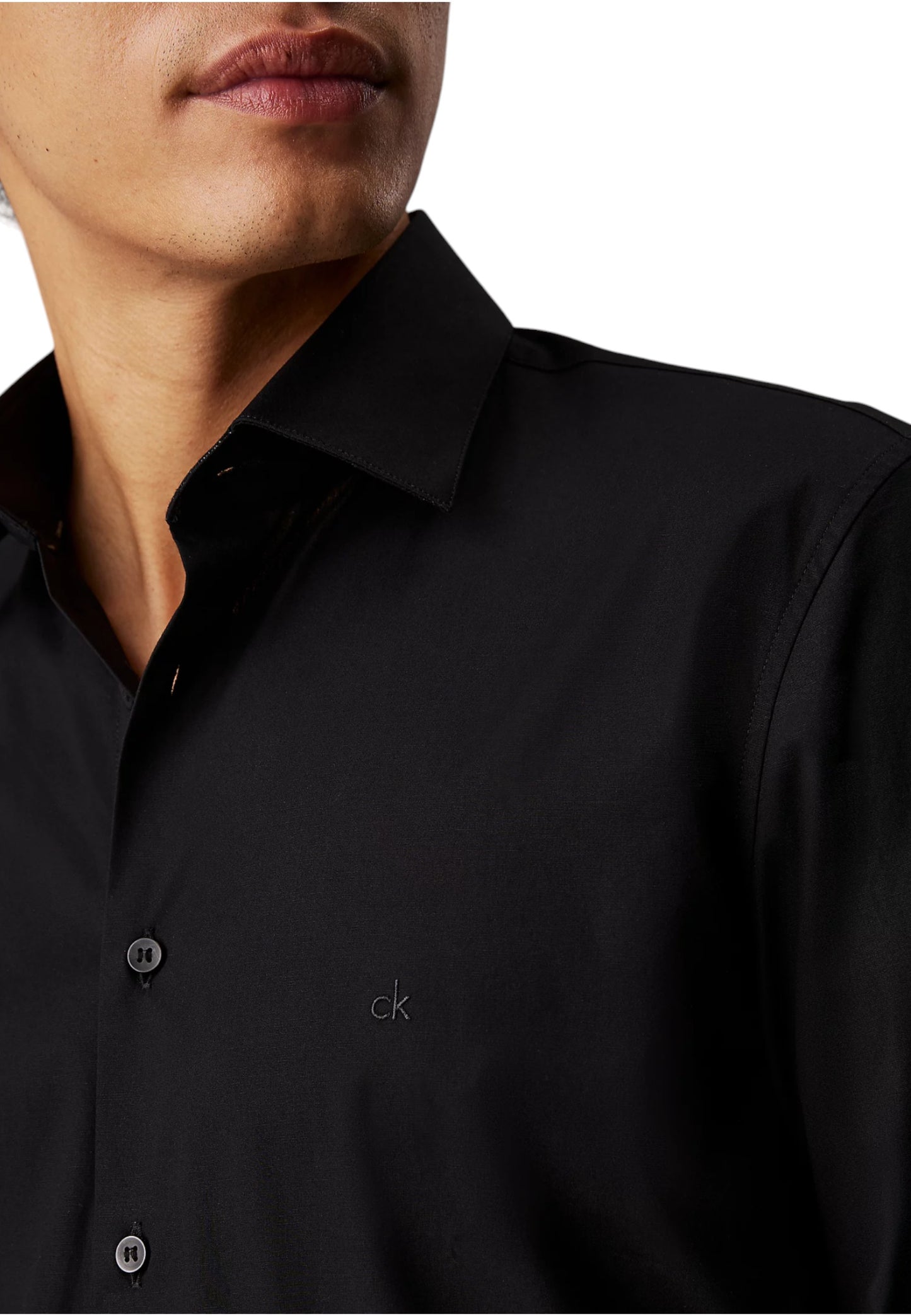 Camicia Manica lunga Uomo Calvin klein  Poplin Stretch Regular