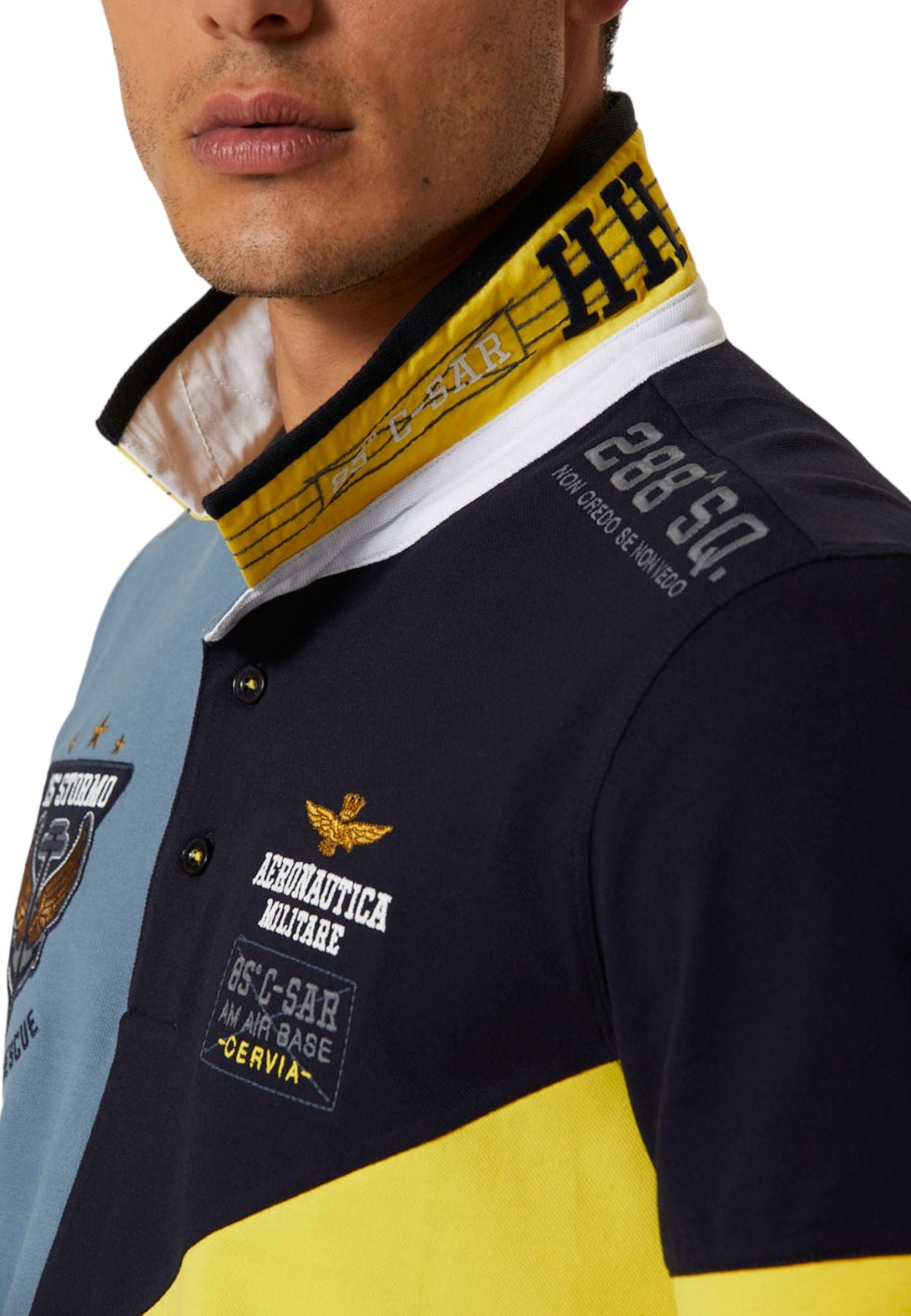 Polo Manica Corta Uomo Aeronautica Militare Color-Block 15 Stormo 231PO1688P199