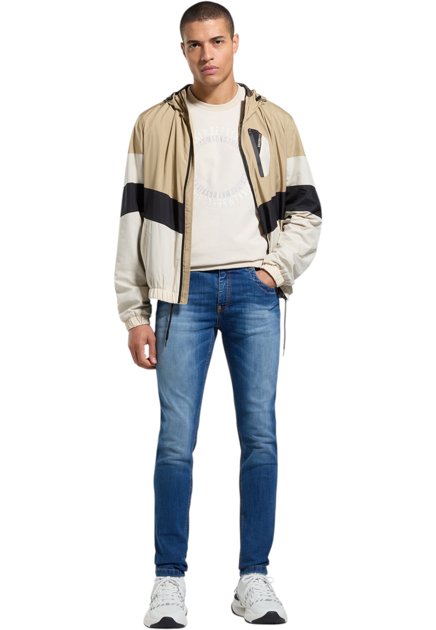 Felpa A Girocollo Uomo Bikkembergs Con Logo Circolare Sul Petto