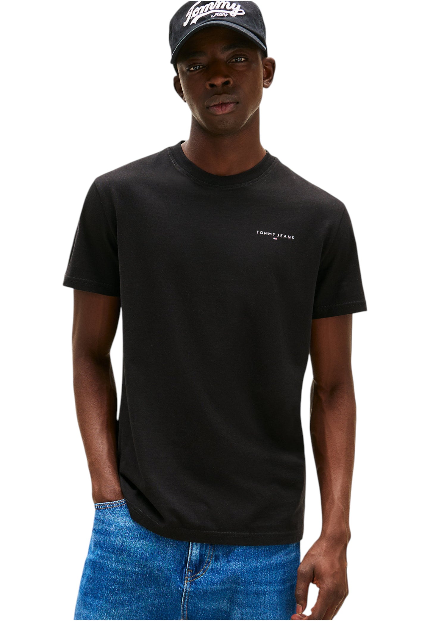 T-Shirt Manica Corta Uomo Tommy Jeans Tjm Slim Linear Ches DM0DM21780