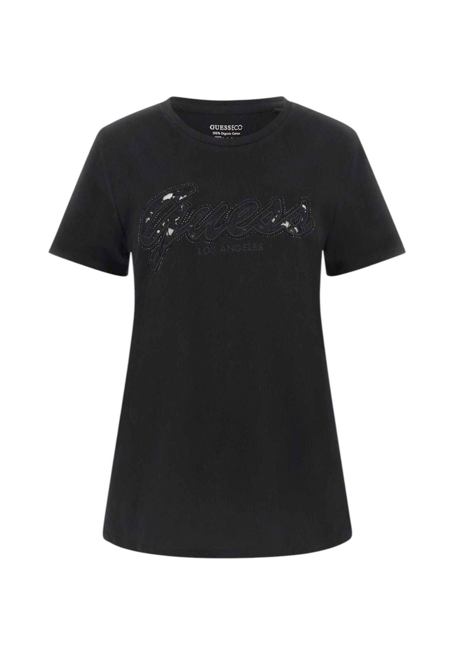 T-Shirt Manica Corta Donna Guess Script Lace Logo Easy
