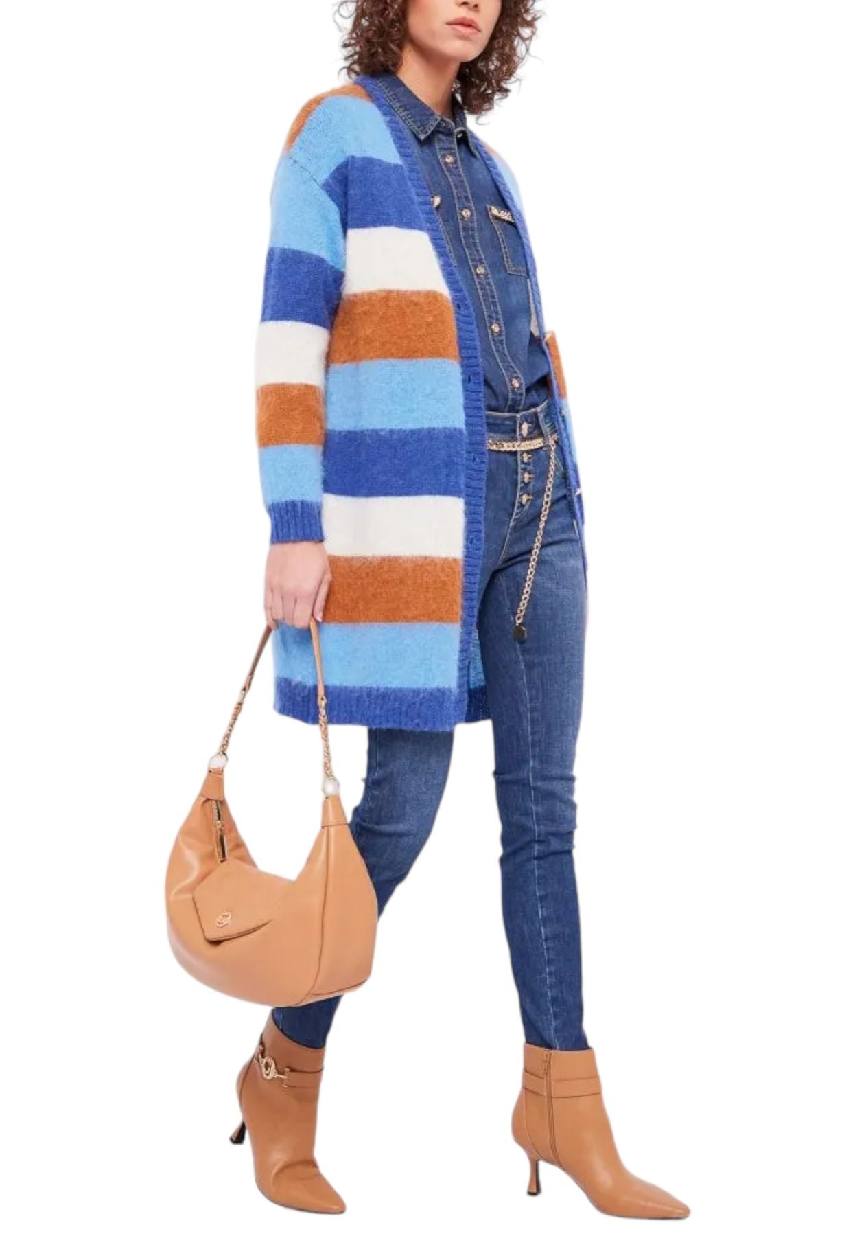 Cardigan Donna Gaudi Lungo Scollo A V 321BD53044